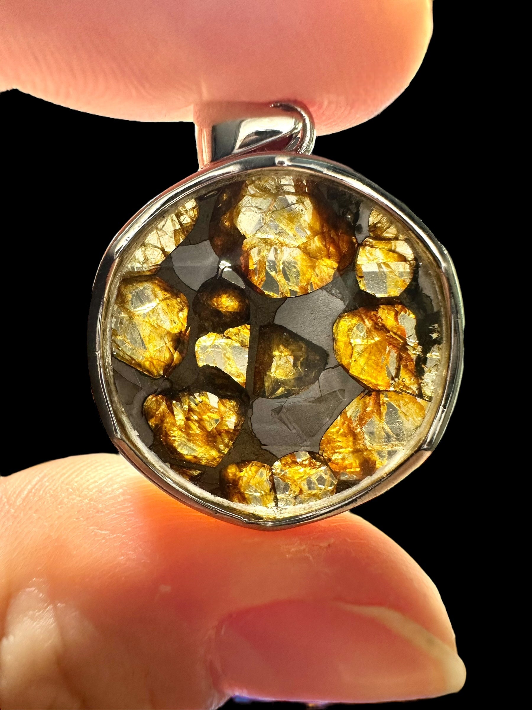 Silver sericho meteorite pendant - SP/M005