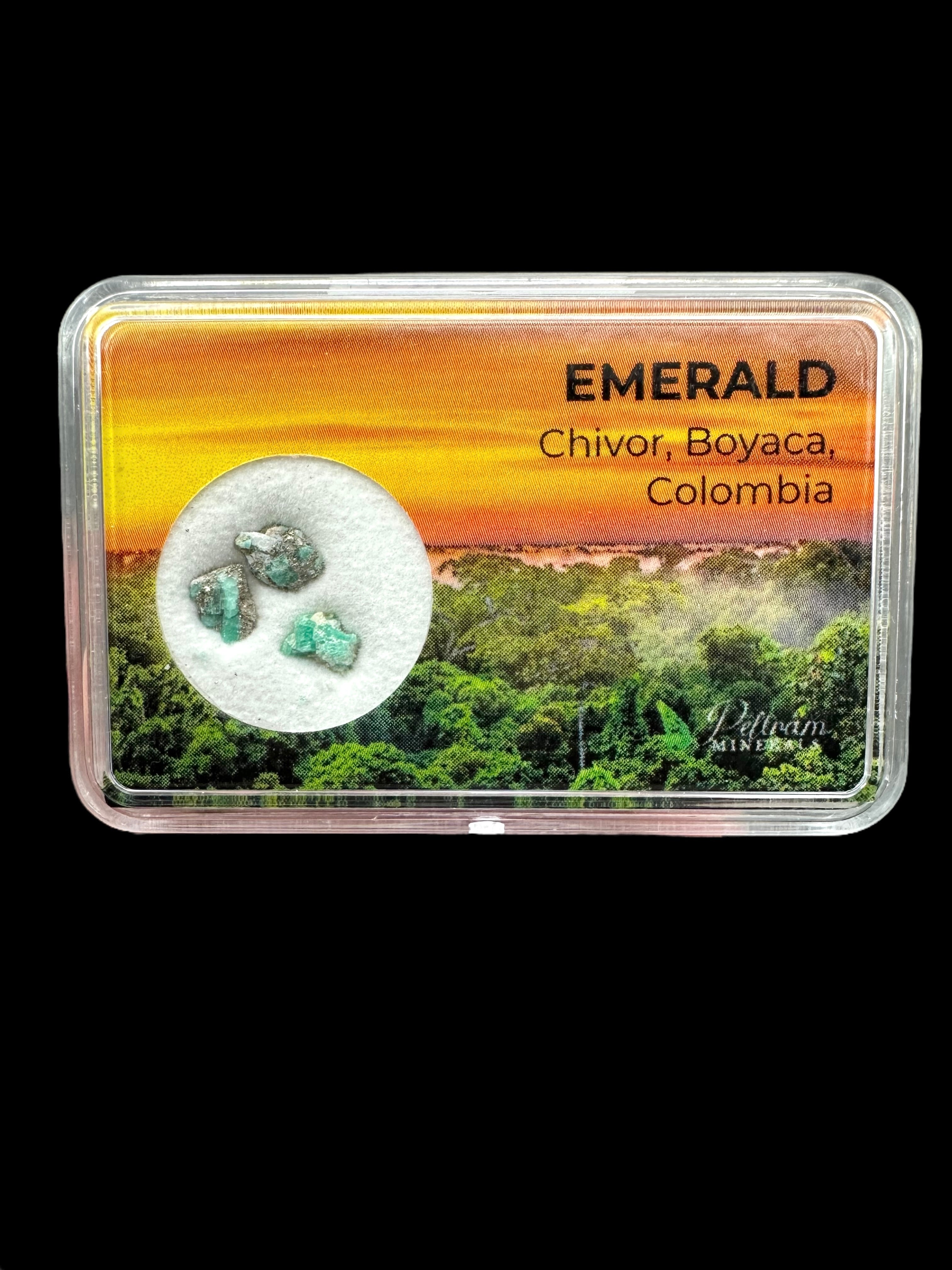 Emerald in box – Chivor – Boyaca, Colombia