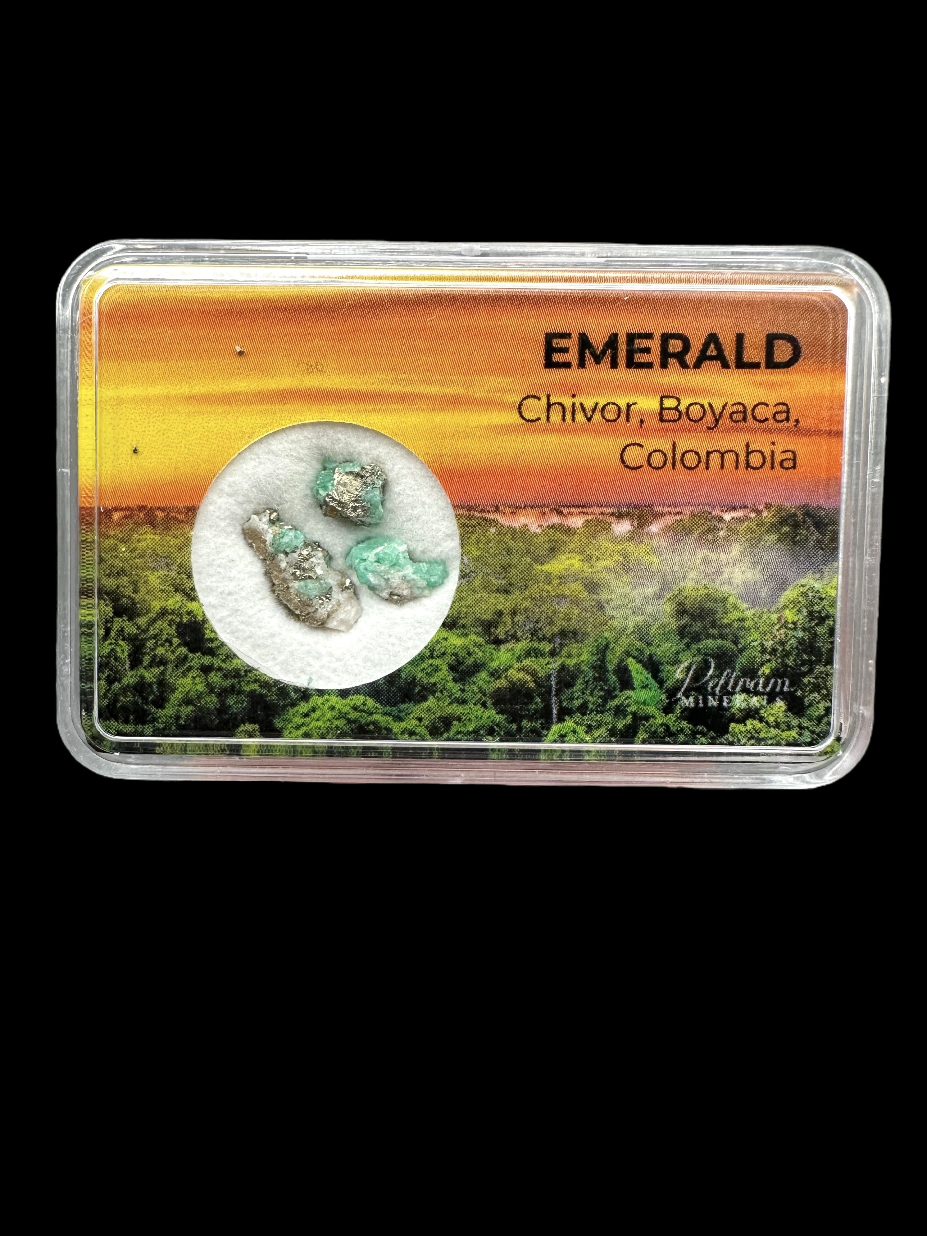 Emerald in box – Chivor – Boyaca, Colombia