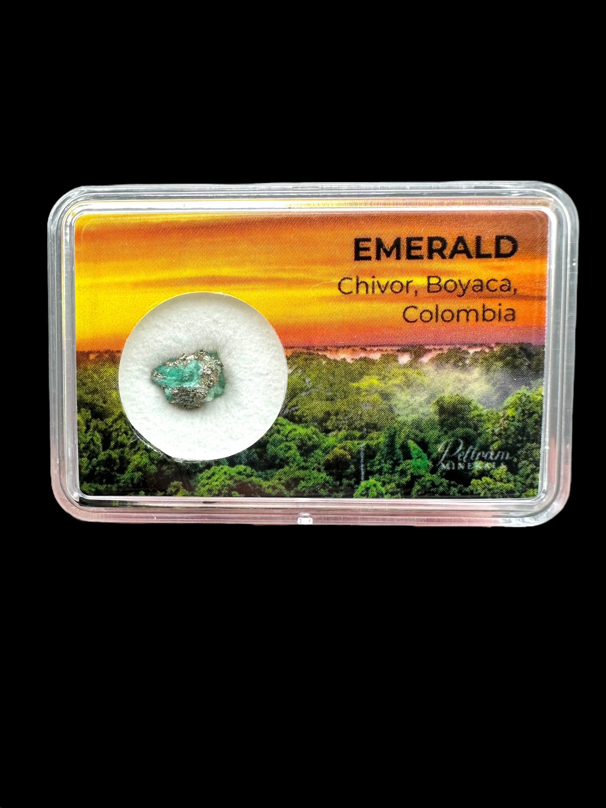 Emerald in box – Chivor – Boyaca, Colombia