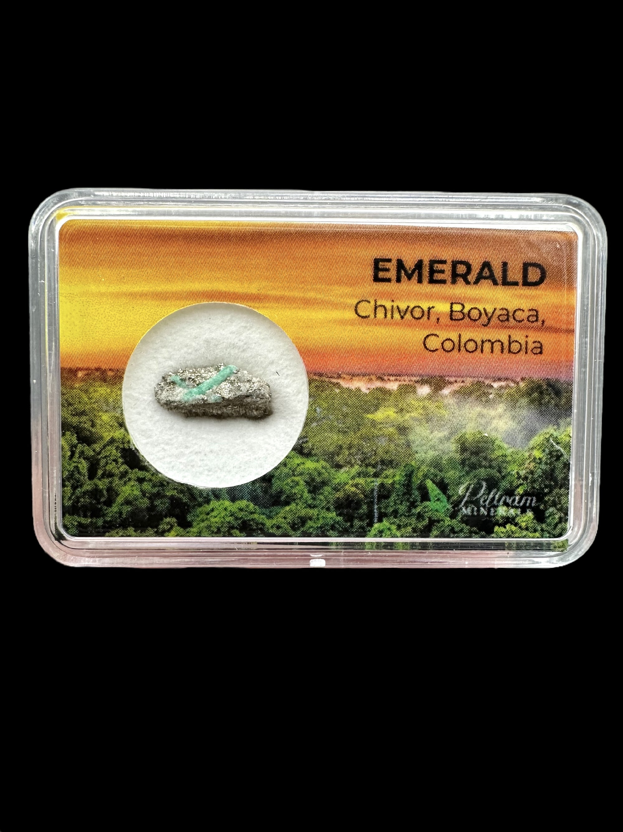 Emerald in box – Chivor – Boyaca, Colombia