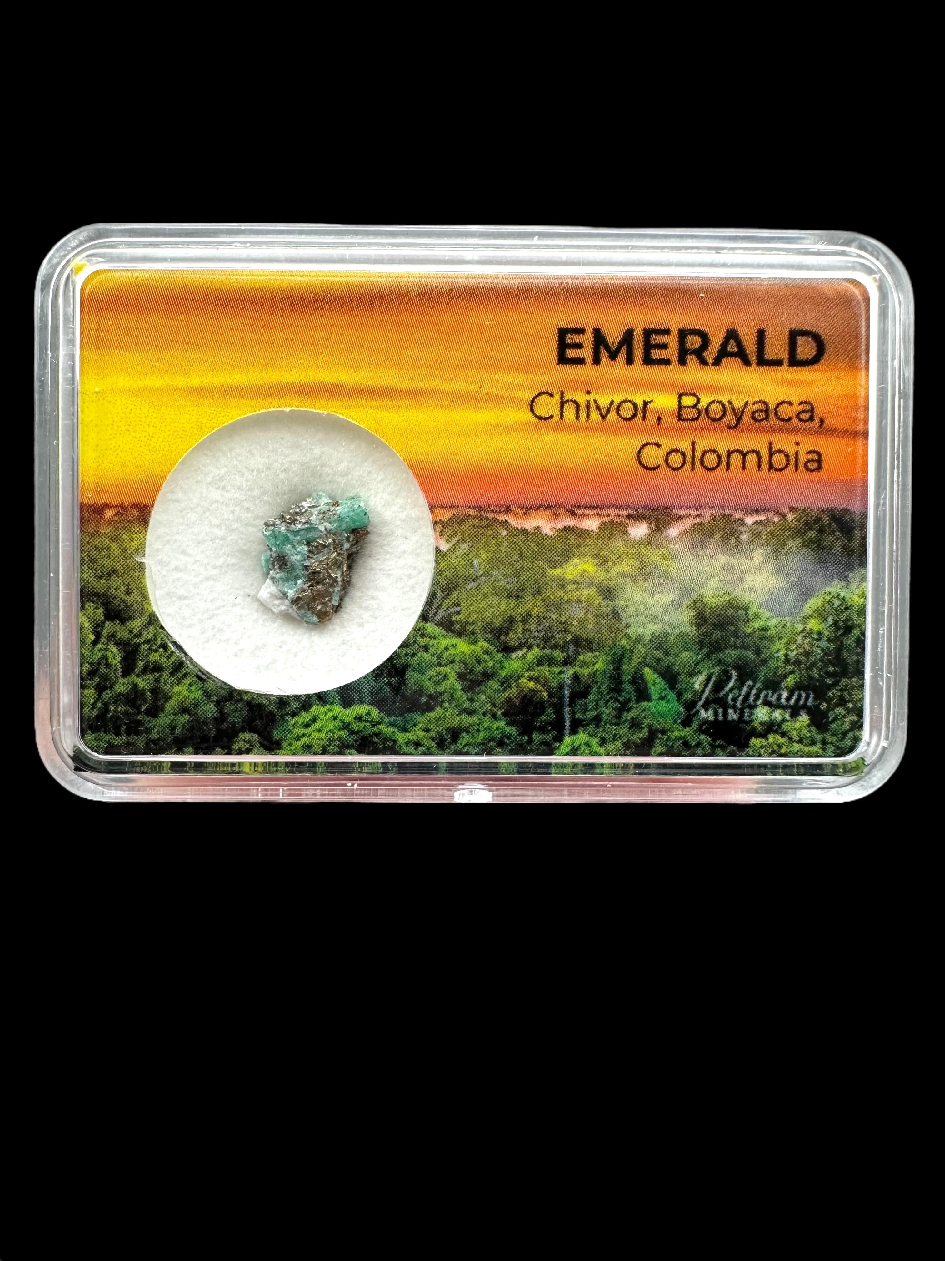 Emerald in box – Chivor – Boyaca, Colombia