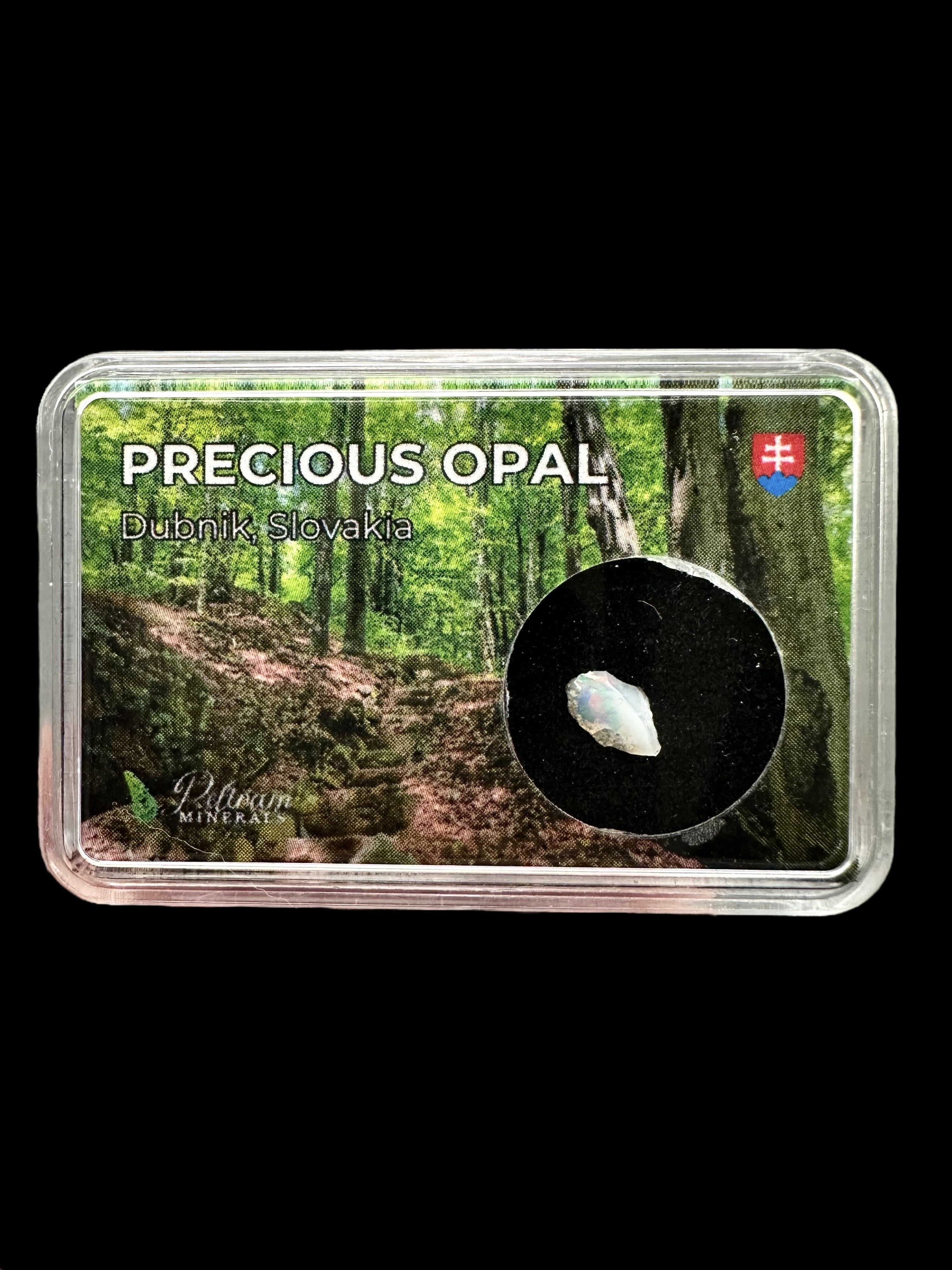Precious opal in box – Dubnik, Slovakia