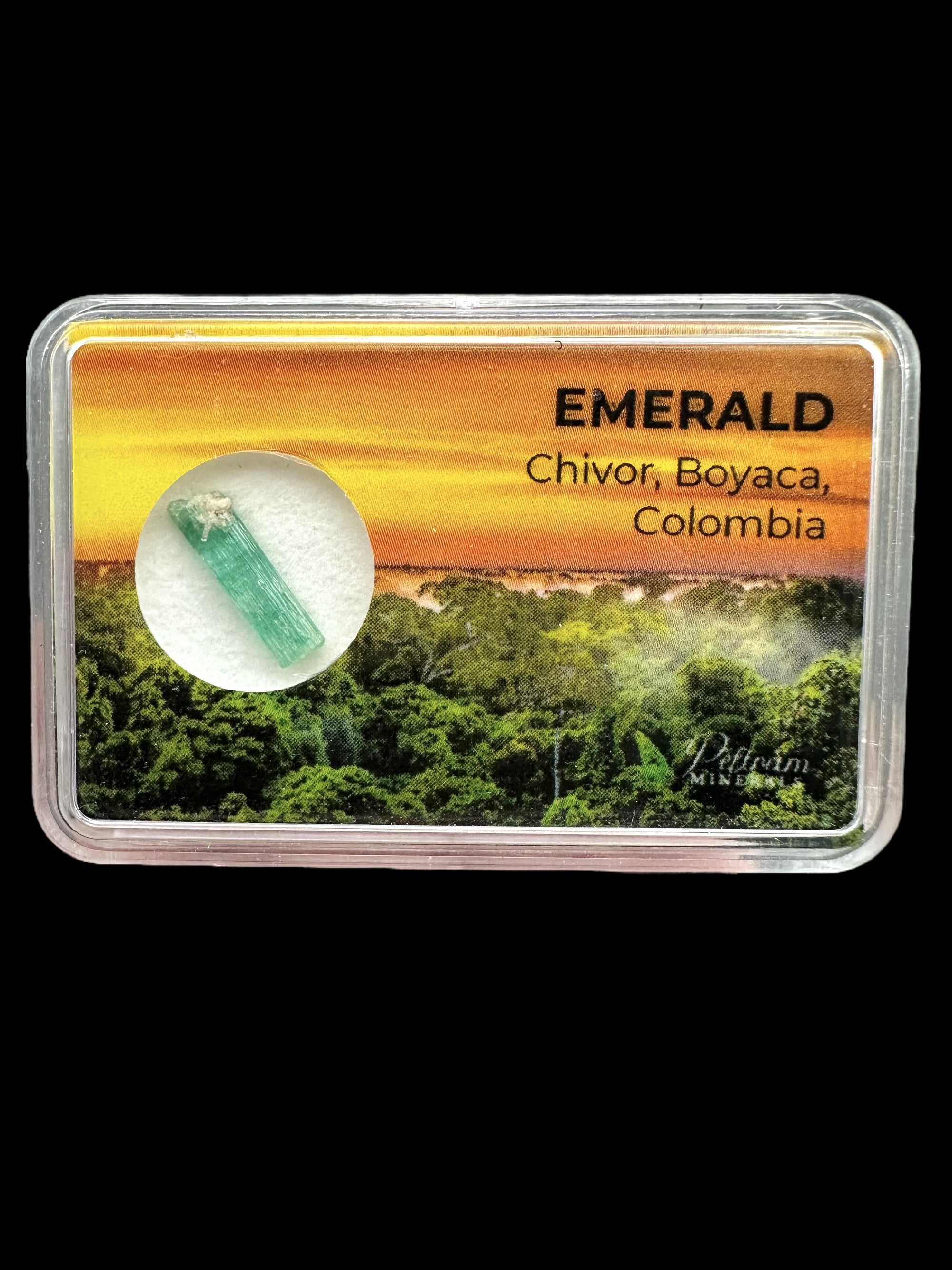Emerald in box – Chivor – Boyaca, Colombia