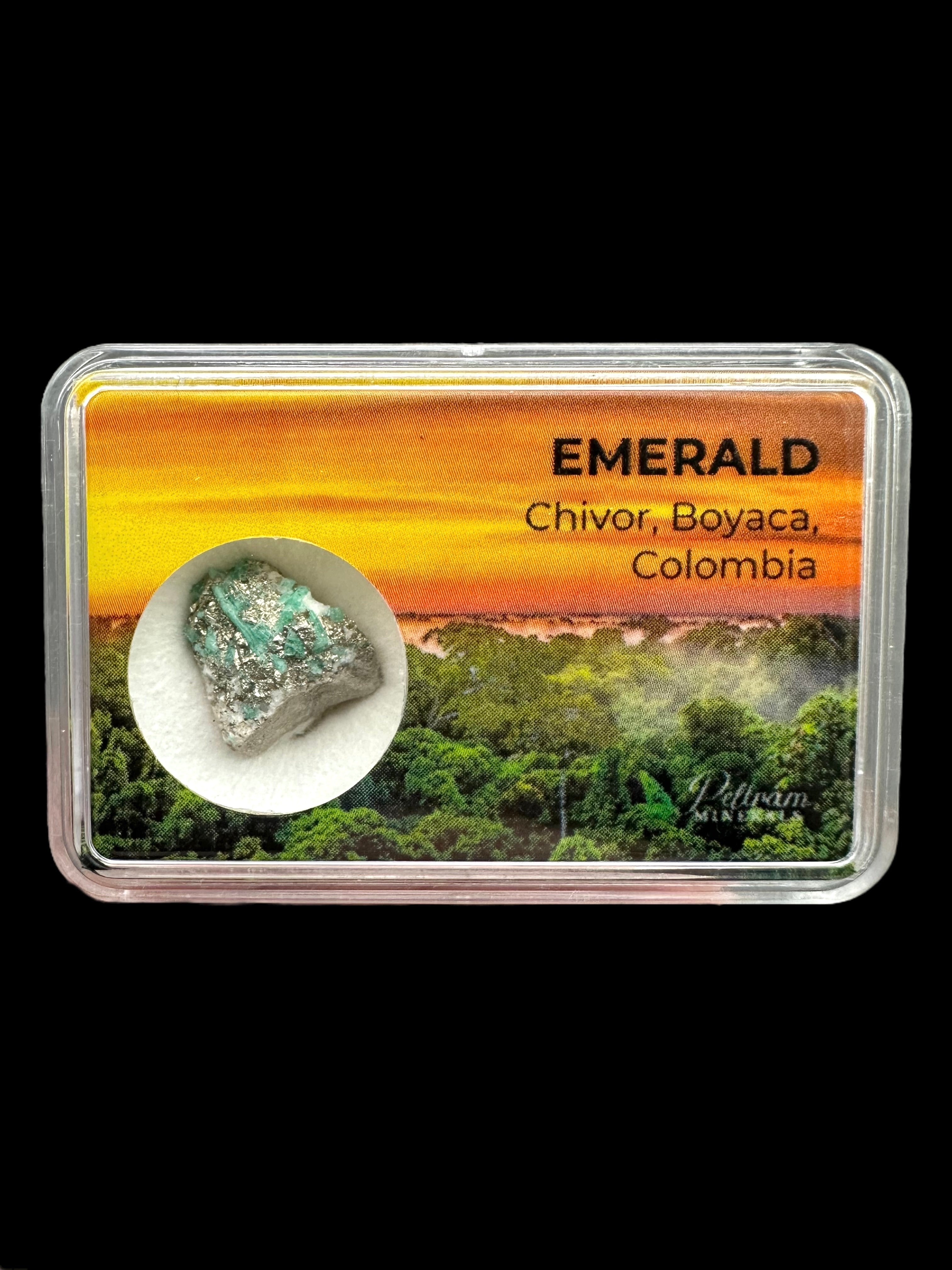 Emerald in box – Chivor – Boyaca, Colombia