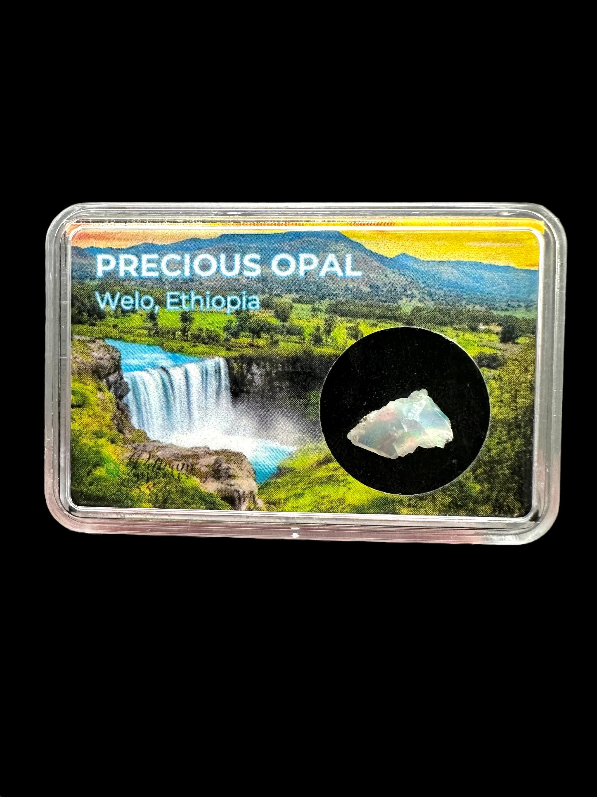 Precious opal in box – Welo, Ethiopia