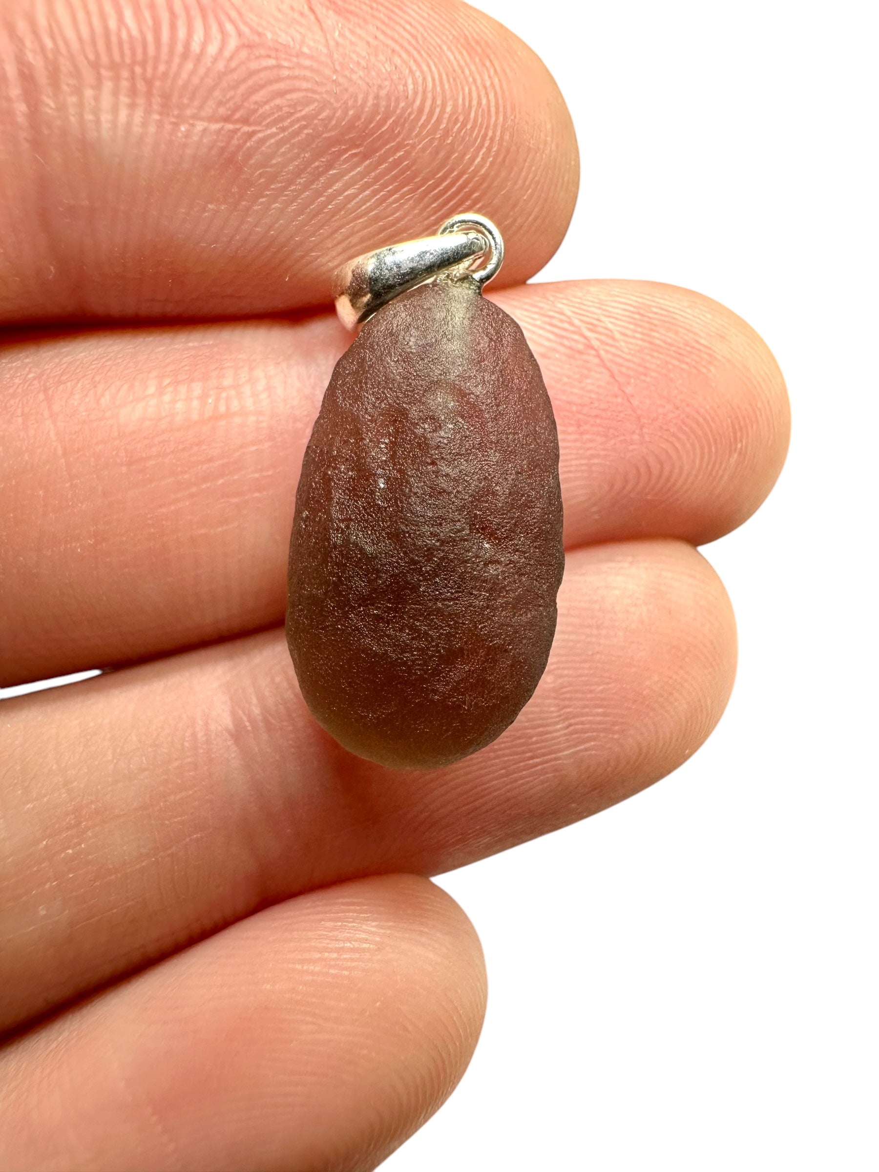 Silver colombianite pendant