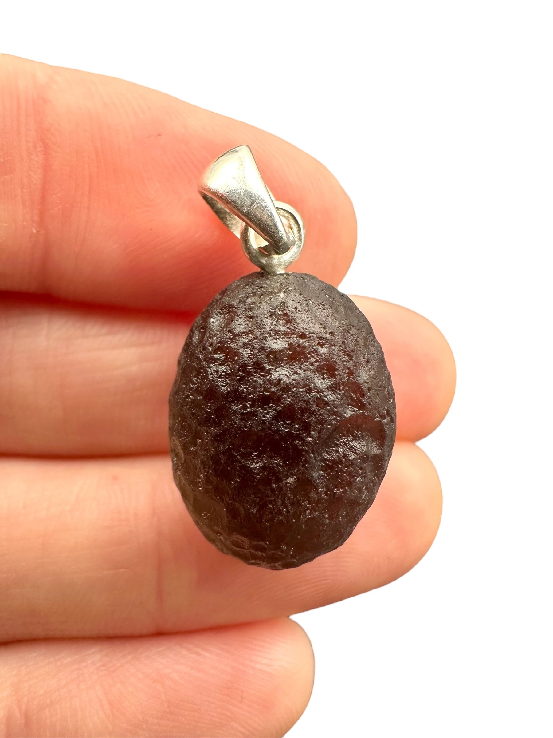 Silver colombianite pendant