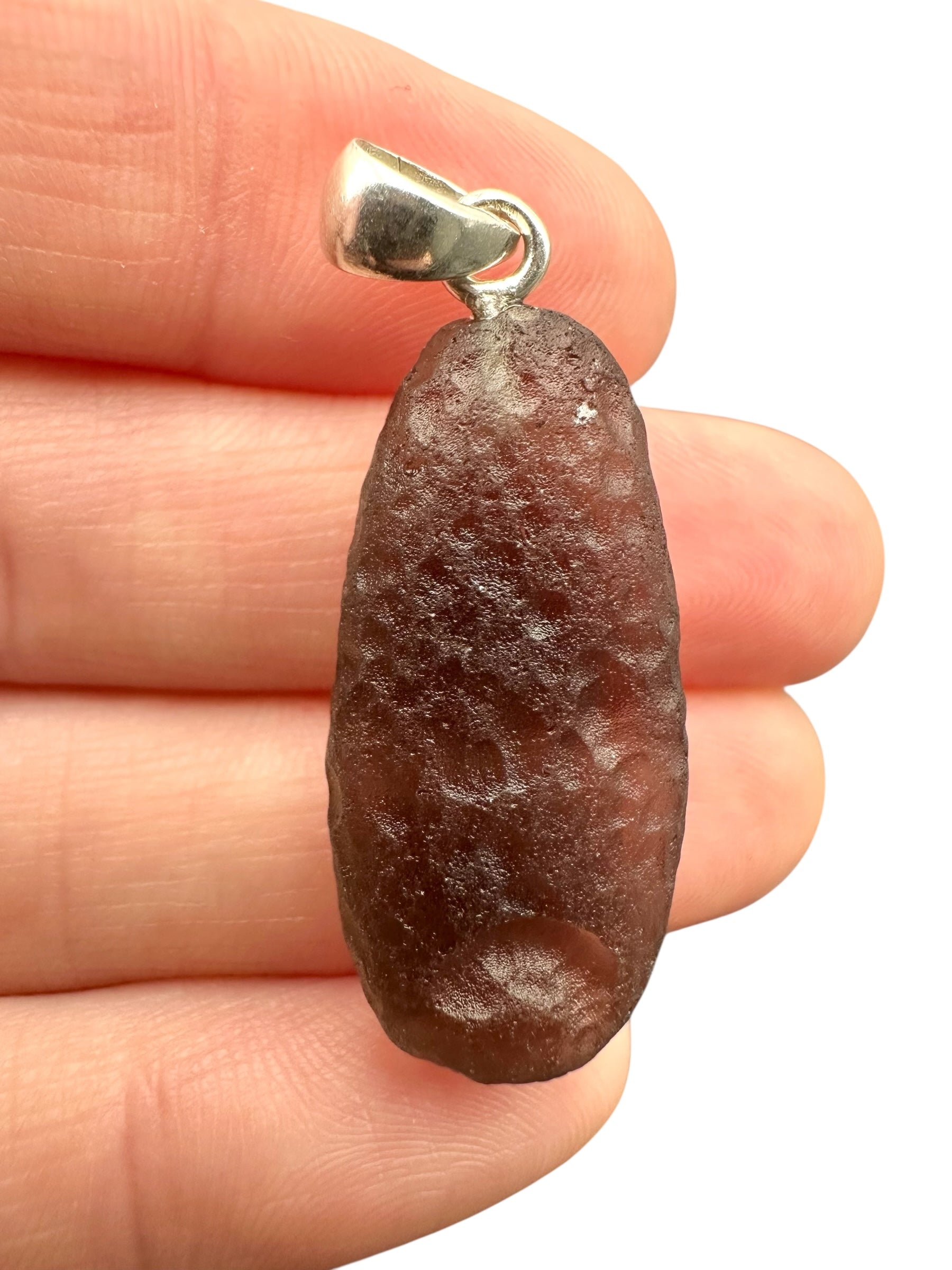 Silver colombianite pendant