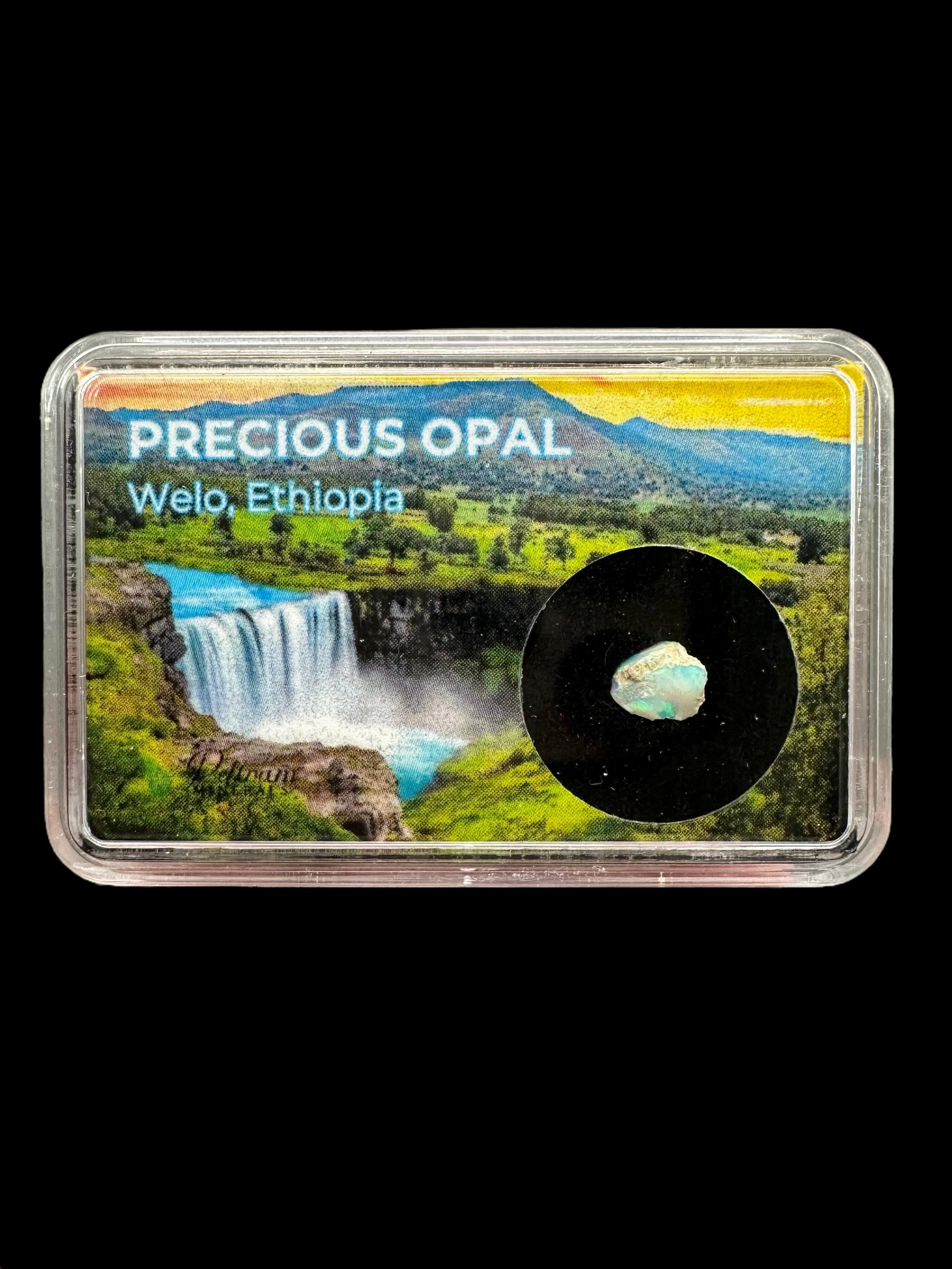 Precious opal in box – Welo, Ethiopia