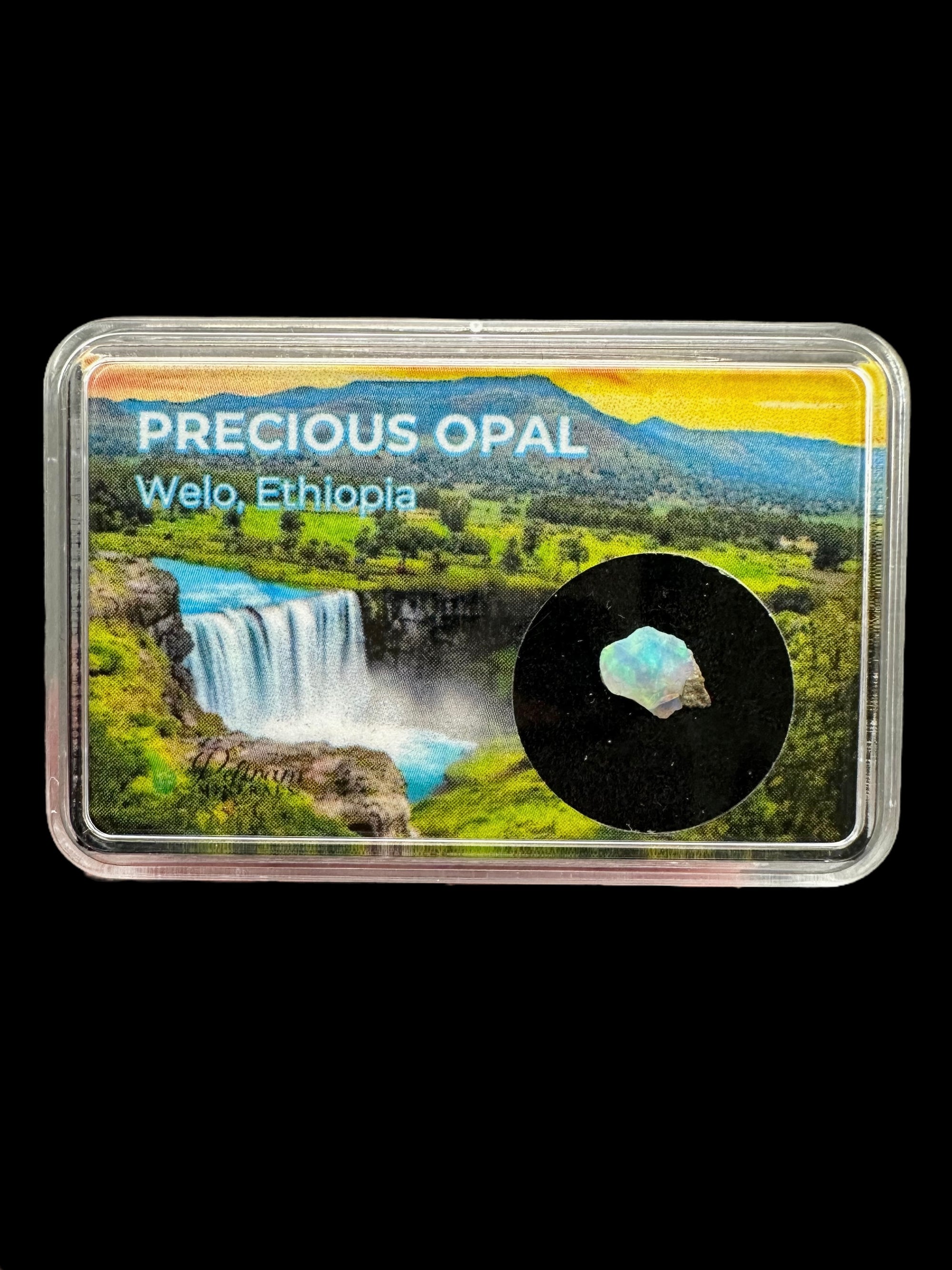 Precious opal in box – Welo, Ethiopia