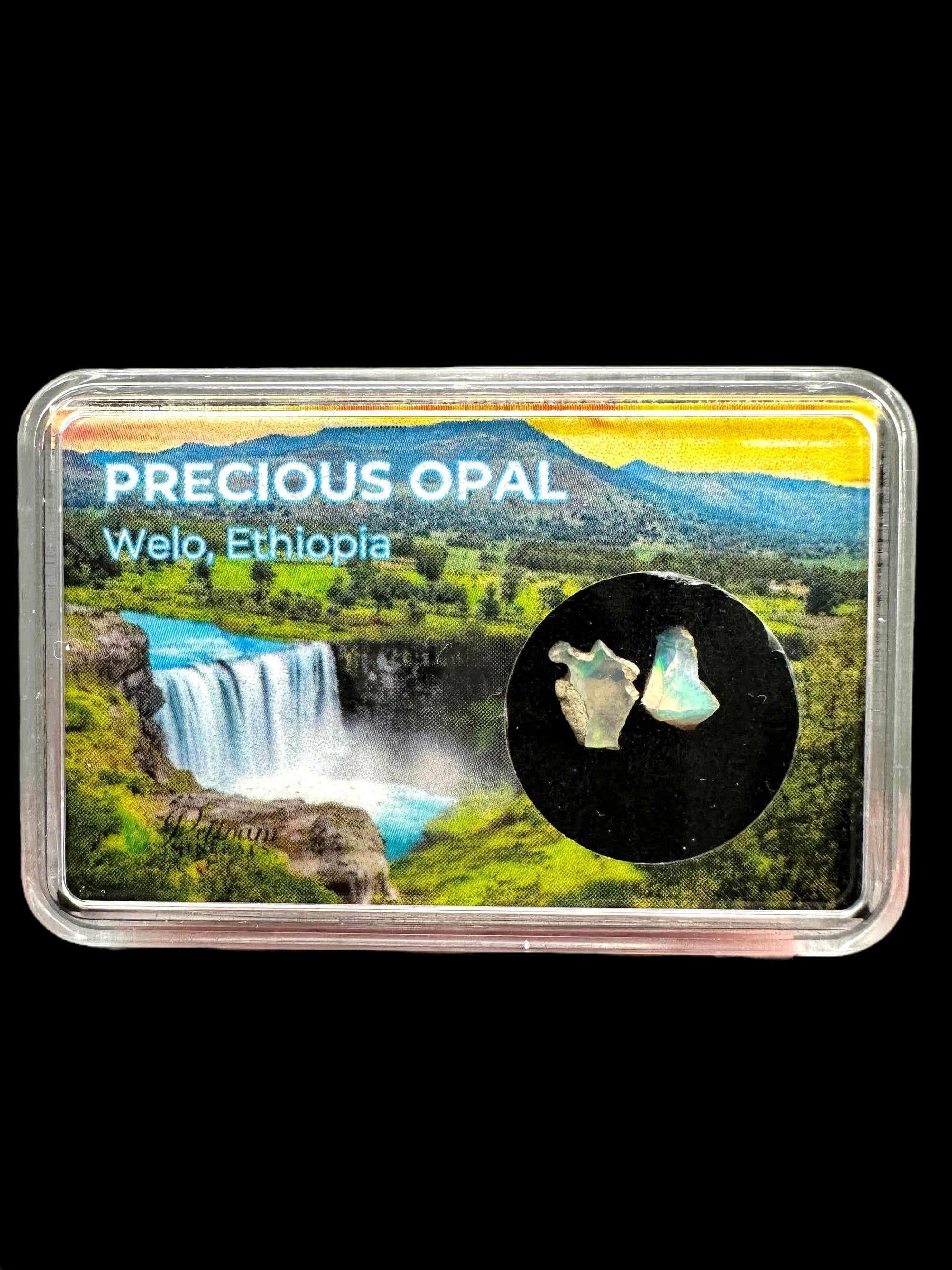 Precious opal in box – Welo, Ethiopia