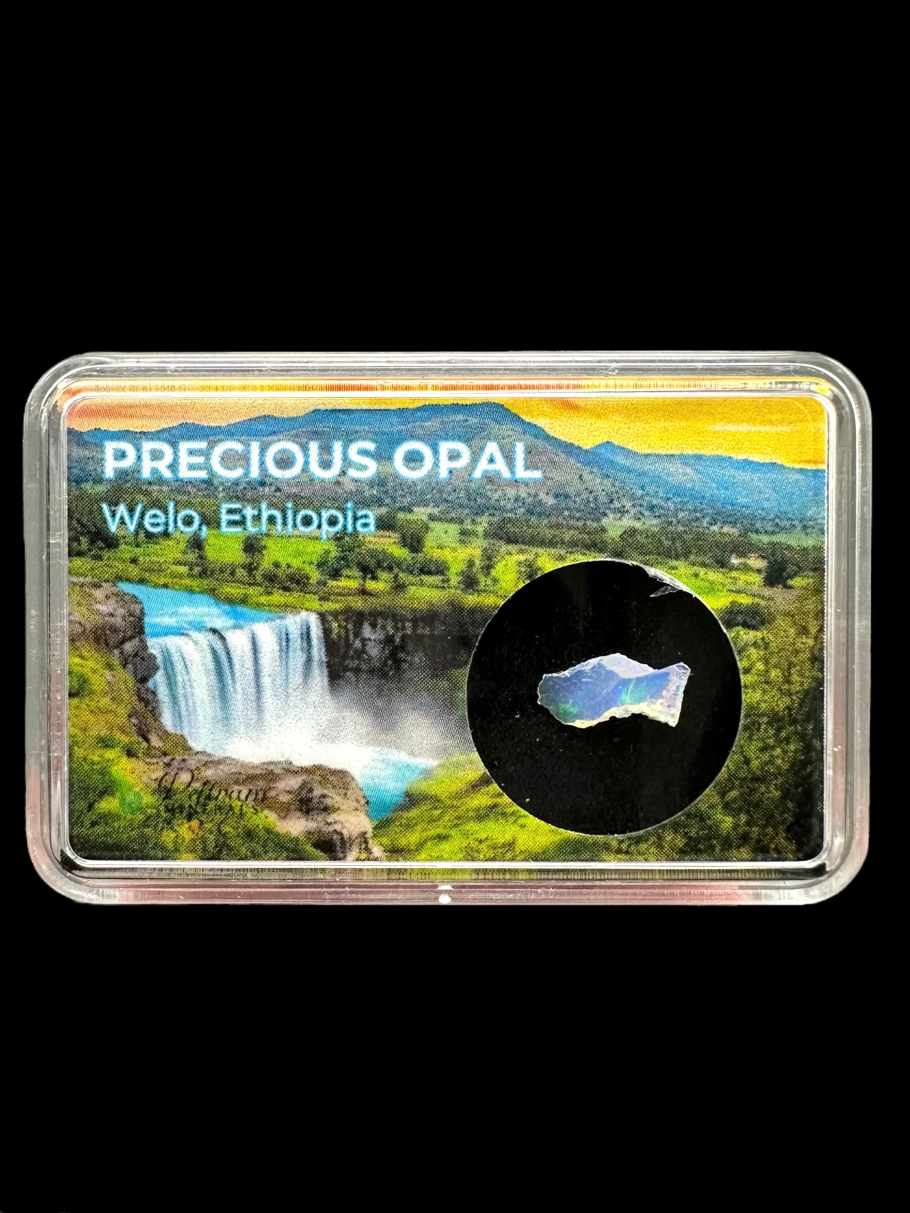 Precious opal in box – Welo, Ethiopia
