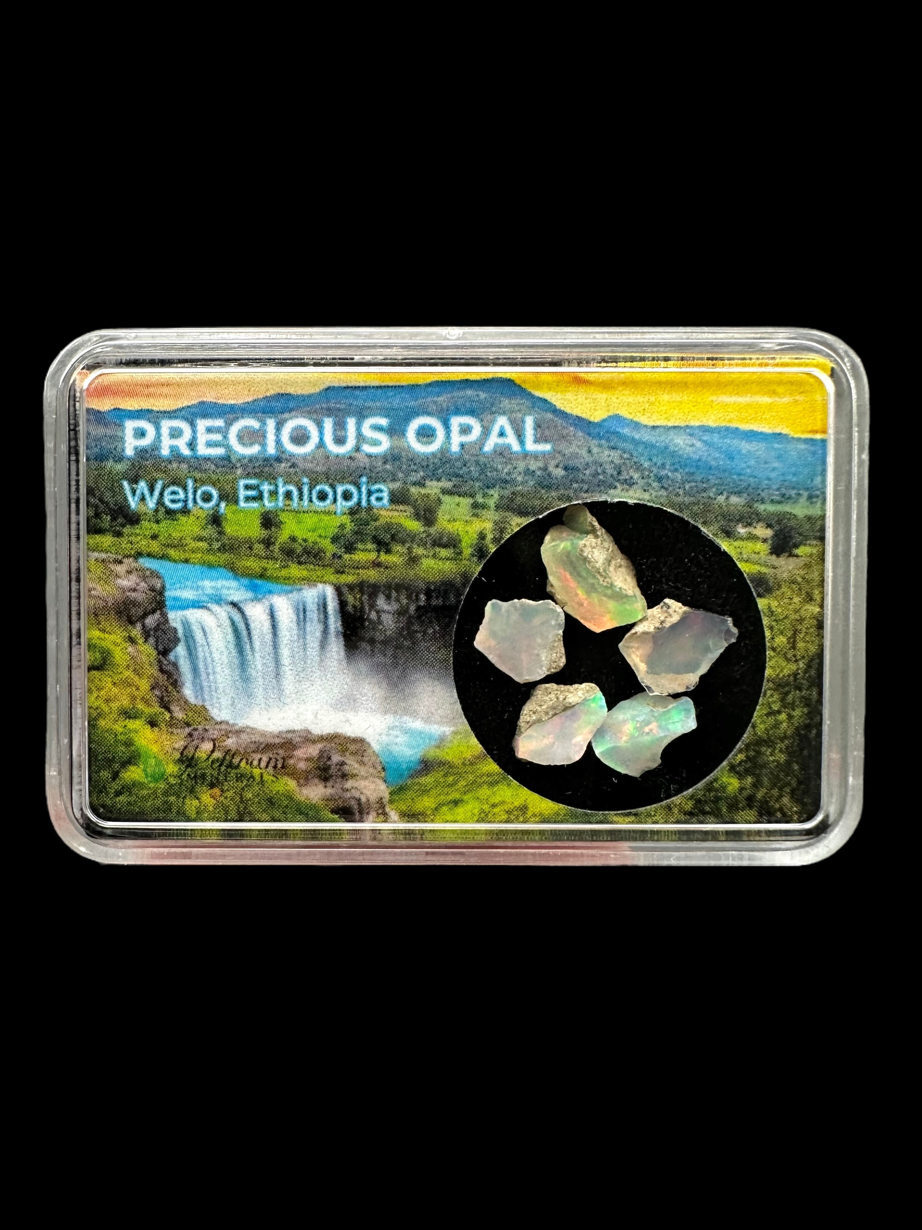 Precious opal in box – Welo, Ethiopia
