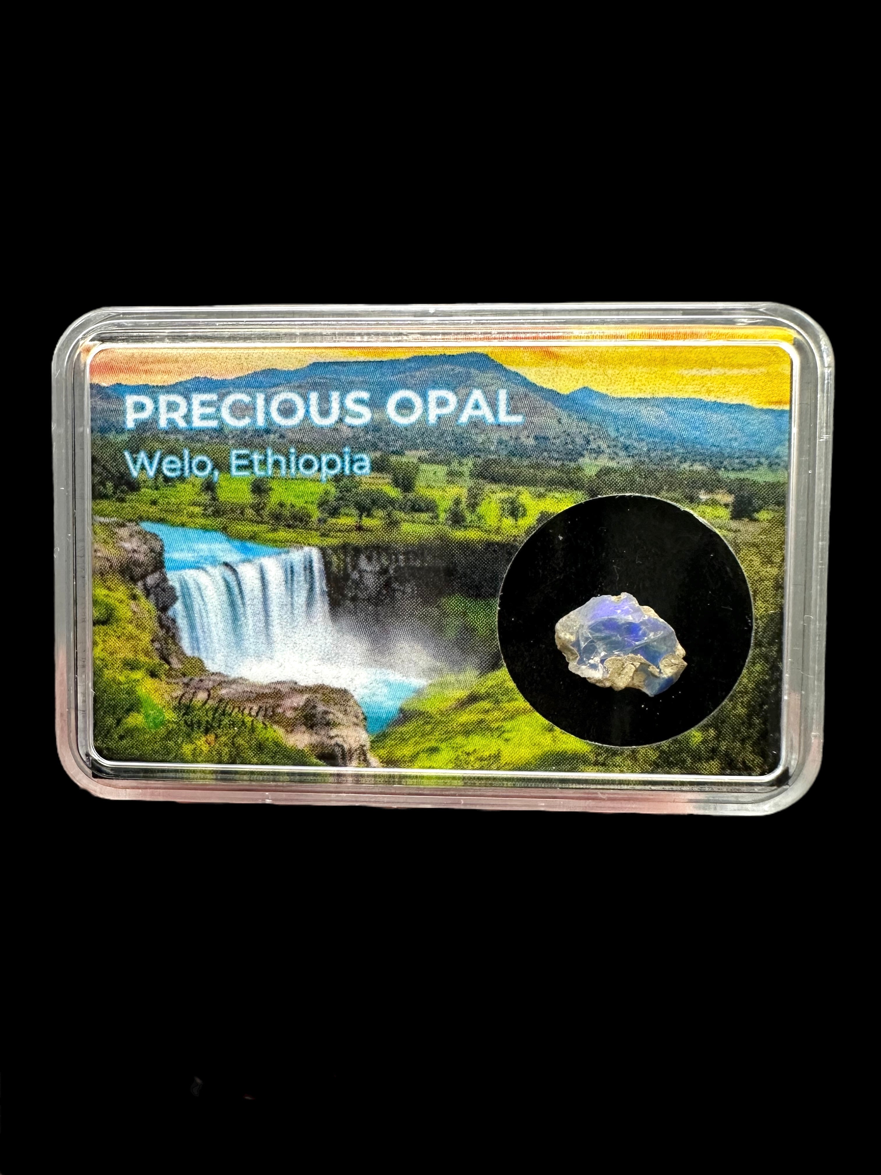 Precious opal in box – Welo, Ethiopia