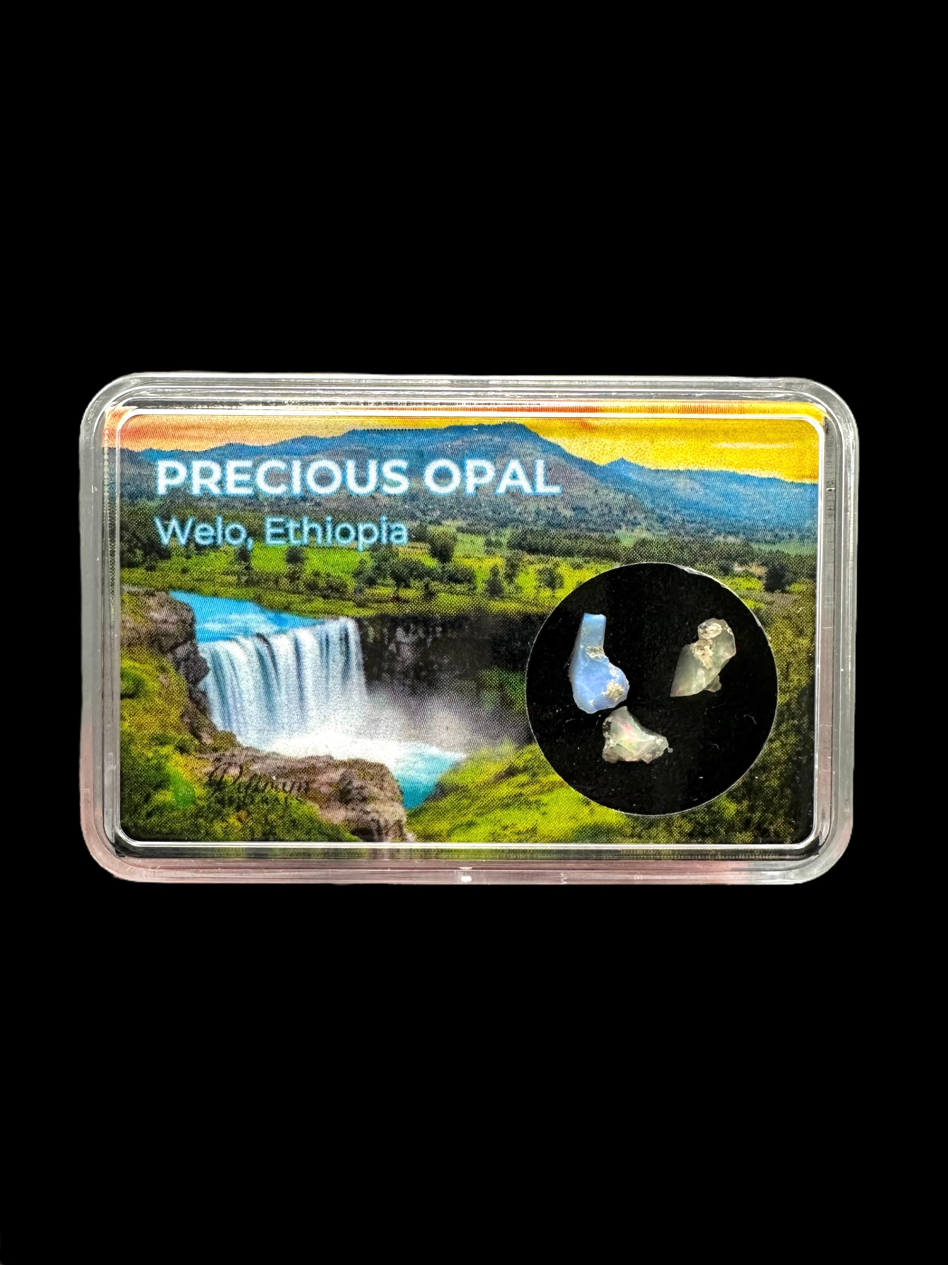 Precious opal in box – Welo, Ethiopia