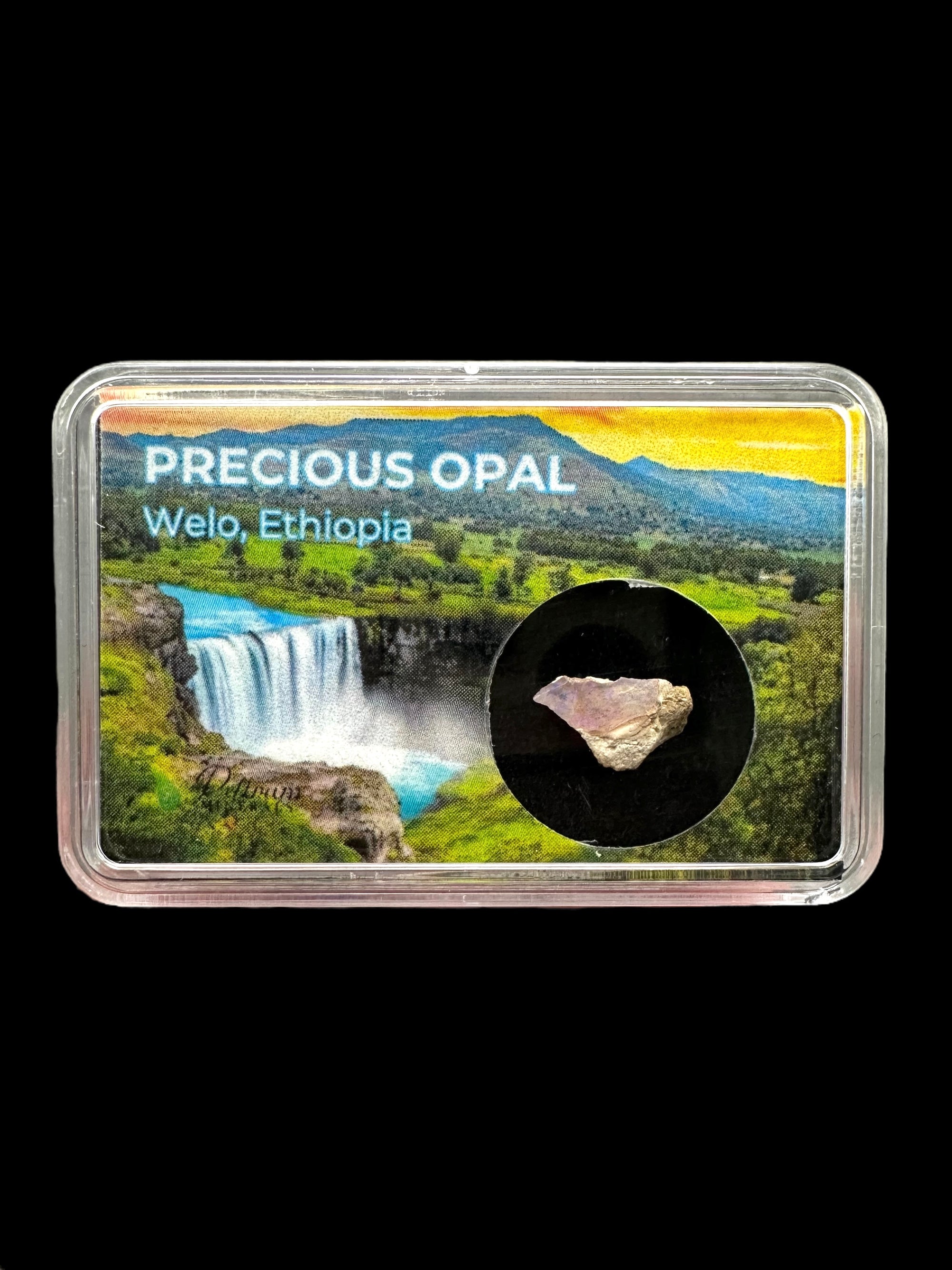 Precious opal in box – Welo, Ethiopia