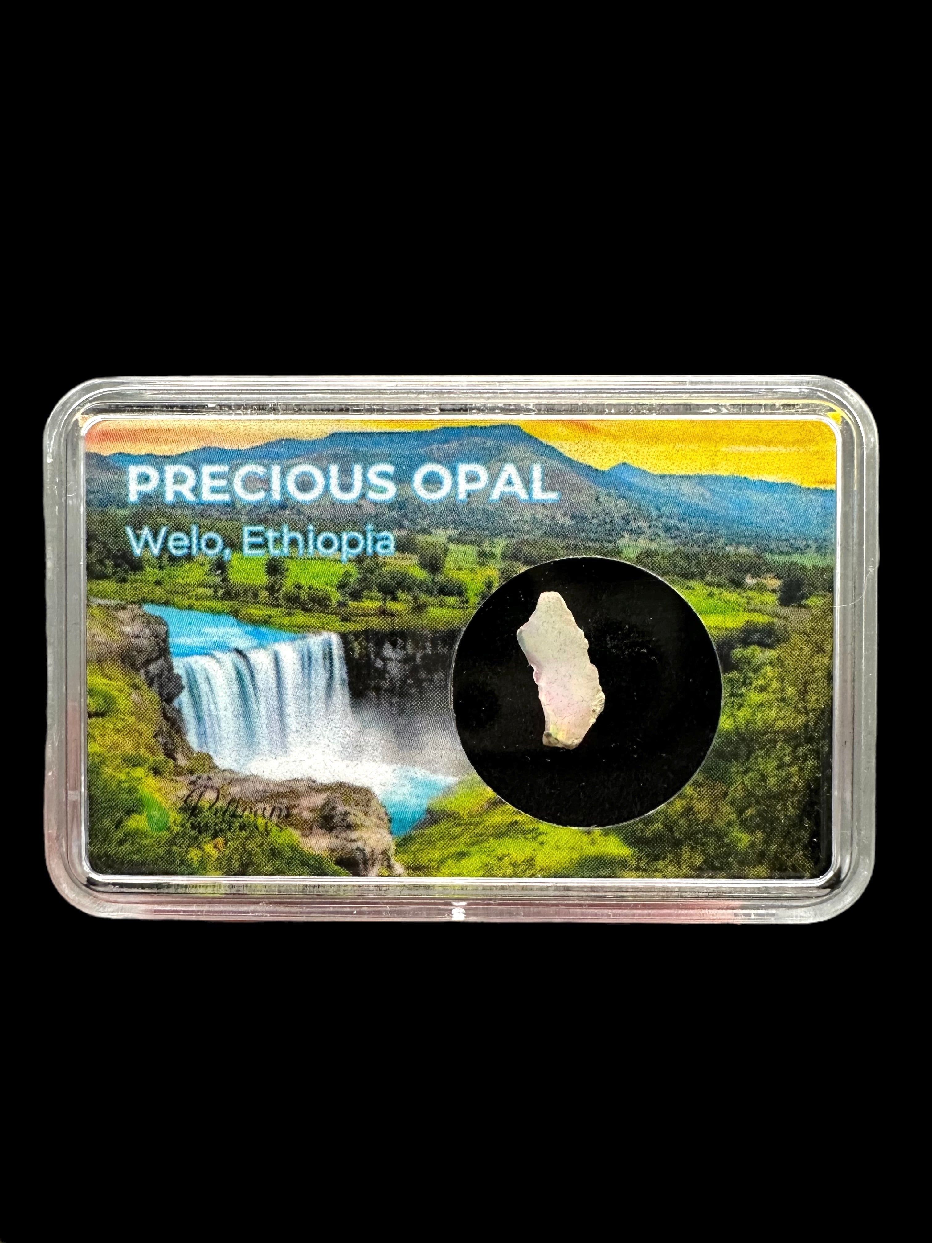 Precious opal in box – Welo, Ethiopia