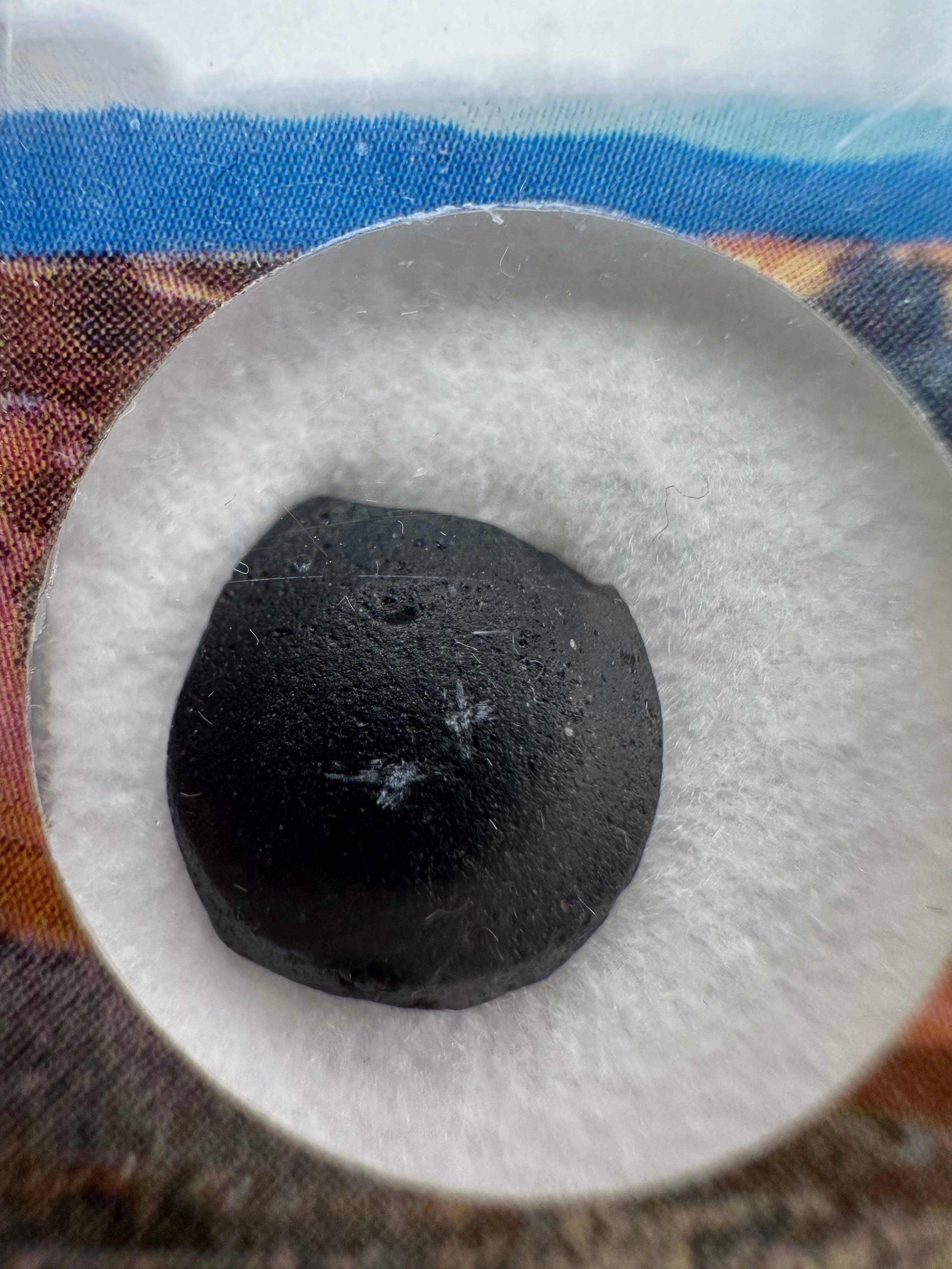 Australite "button" in box – Kalgoorlie, Western Australia - AU032