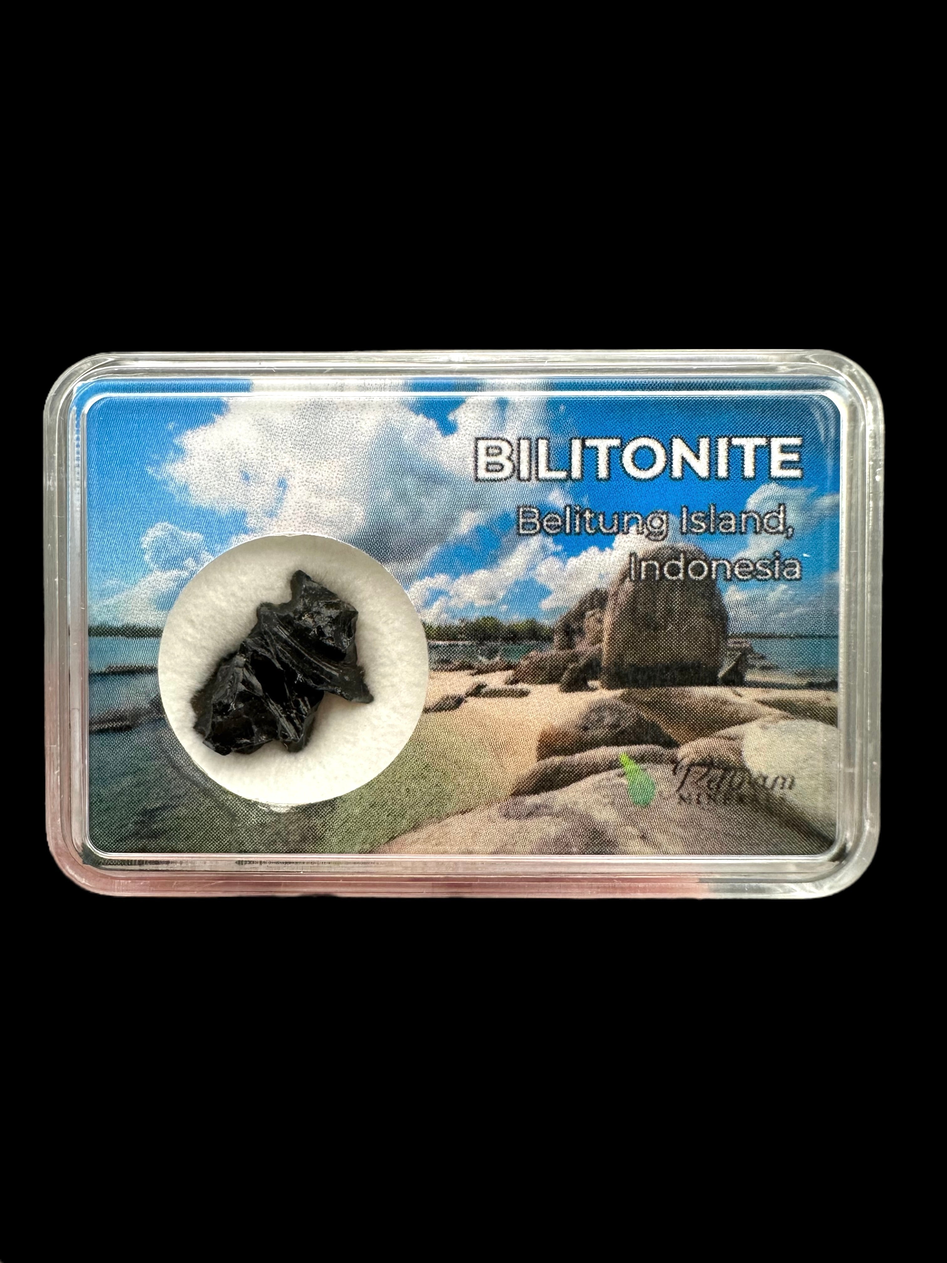 Bilitonite "Batu Satam" in box – Belitung, Indonesia