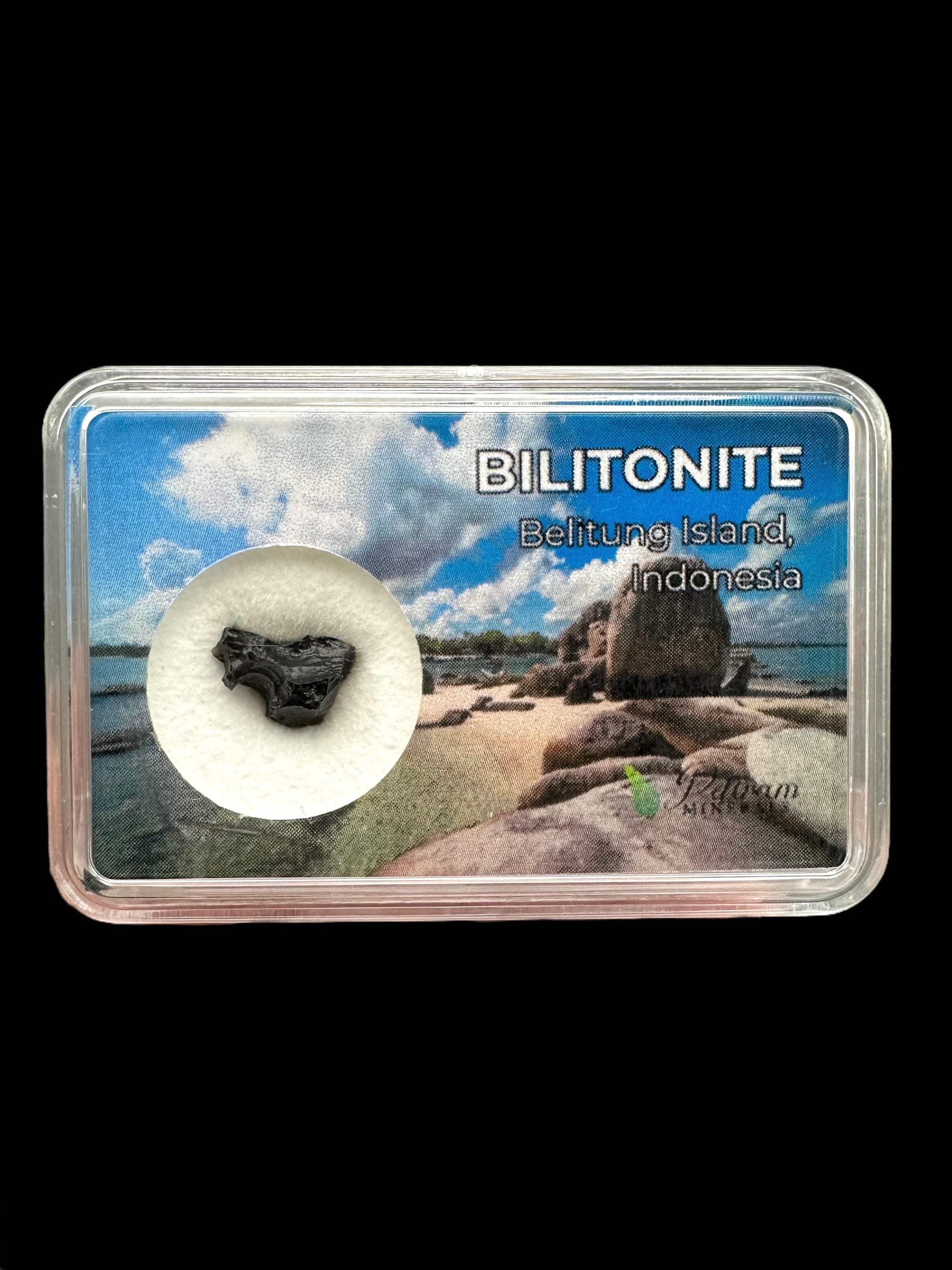 Bilitonite "Batu Satam" in box – Belitung, Indonesia