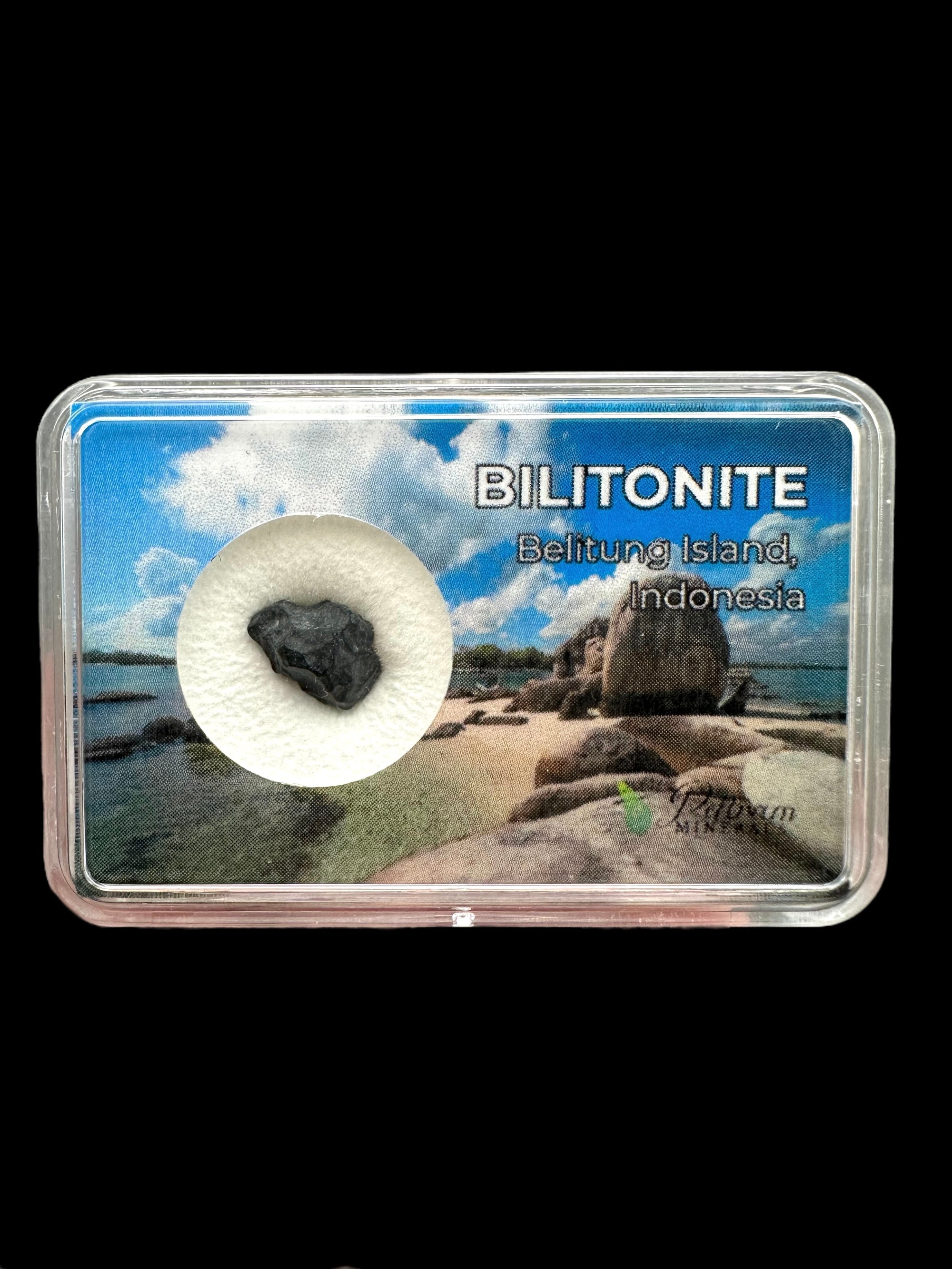 Bilitonite "Batu Satam" in box – Belitung, Indonesia
