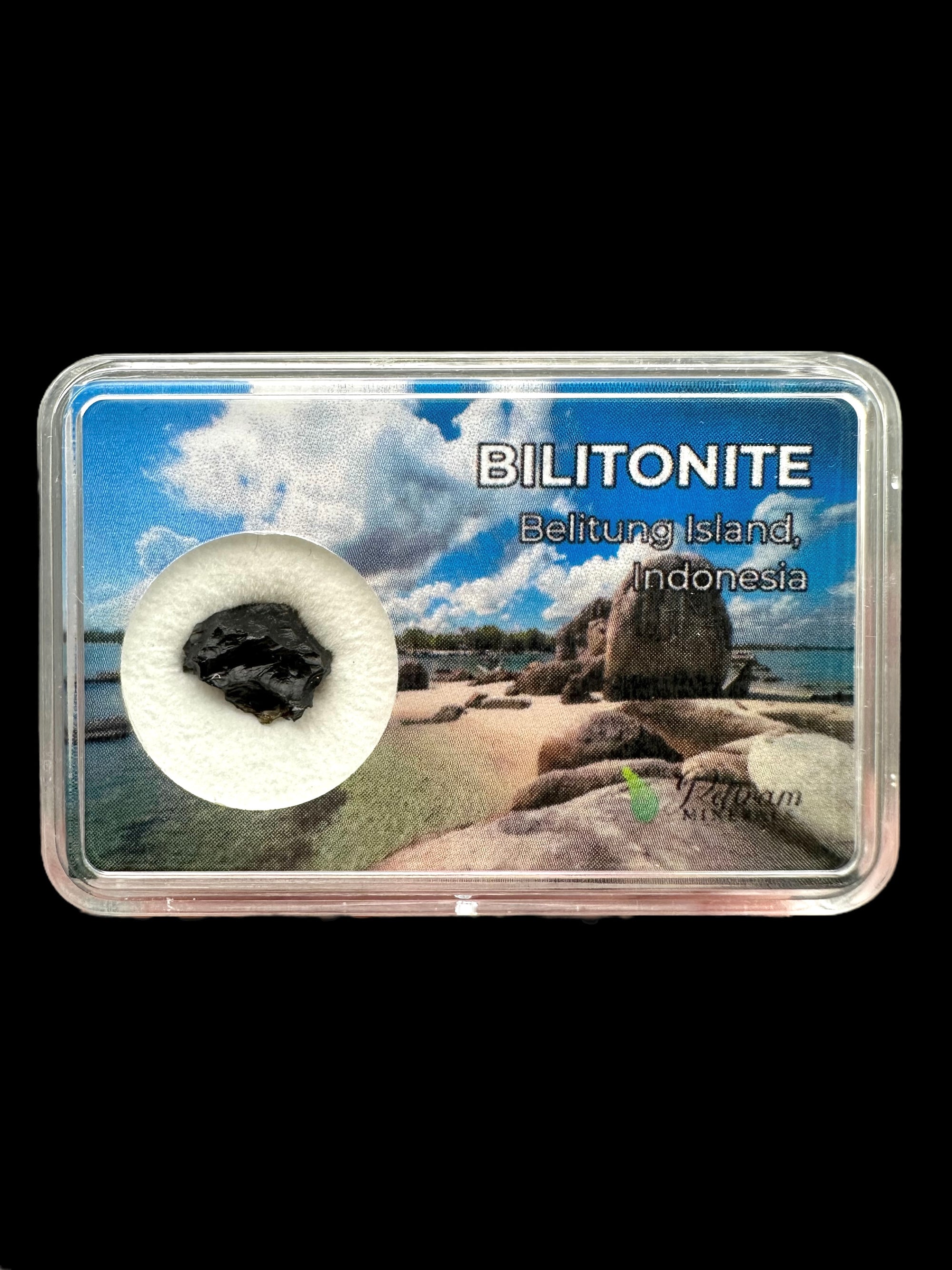 Bilitonite "Batu Satam" in box – Belitung, Indonesia