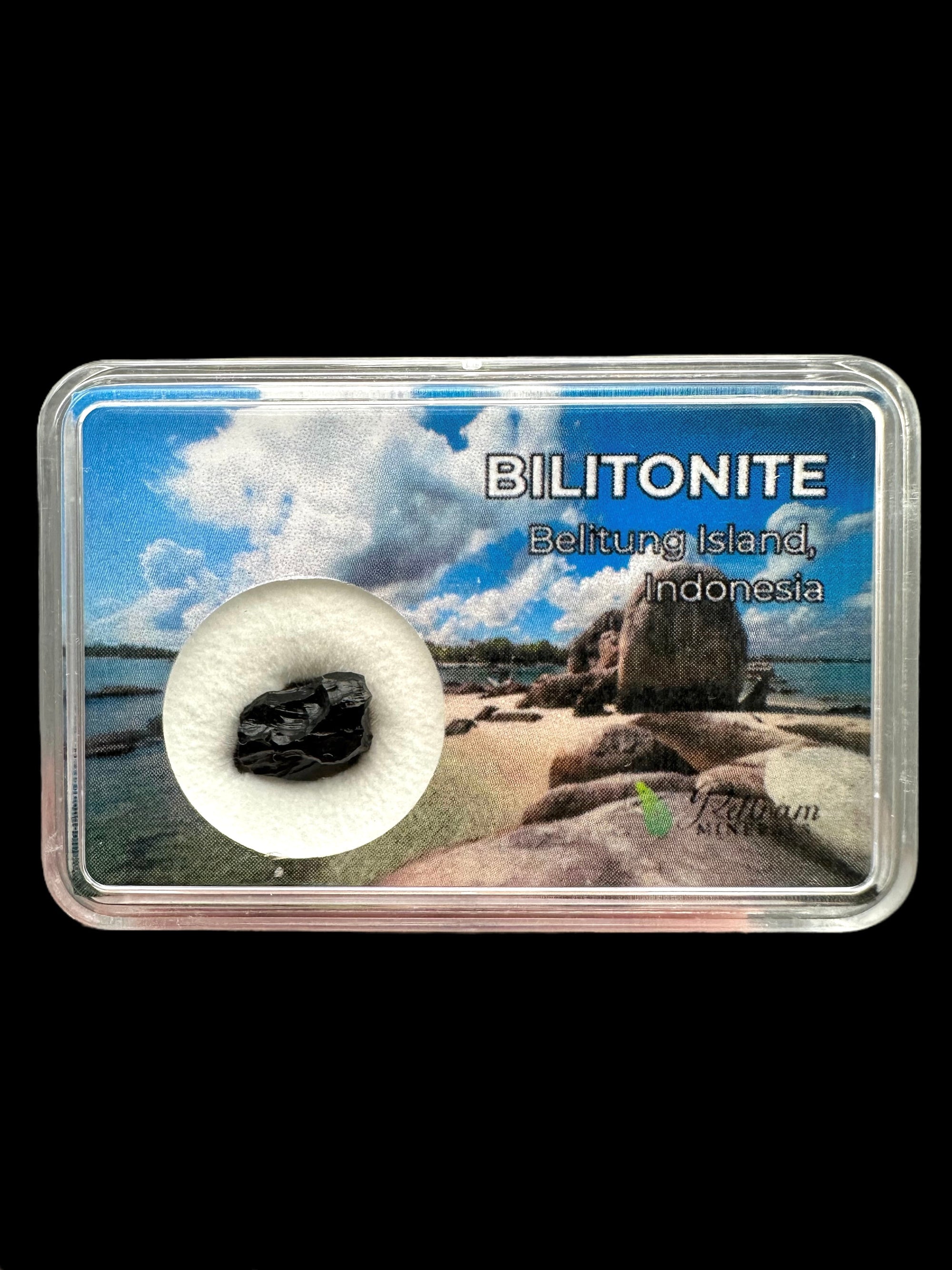 Bilitonite "Batu Satam" in box – Belitung, Indonesia