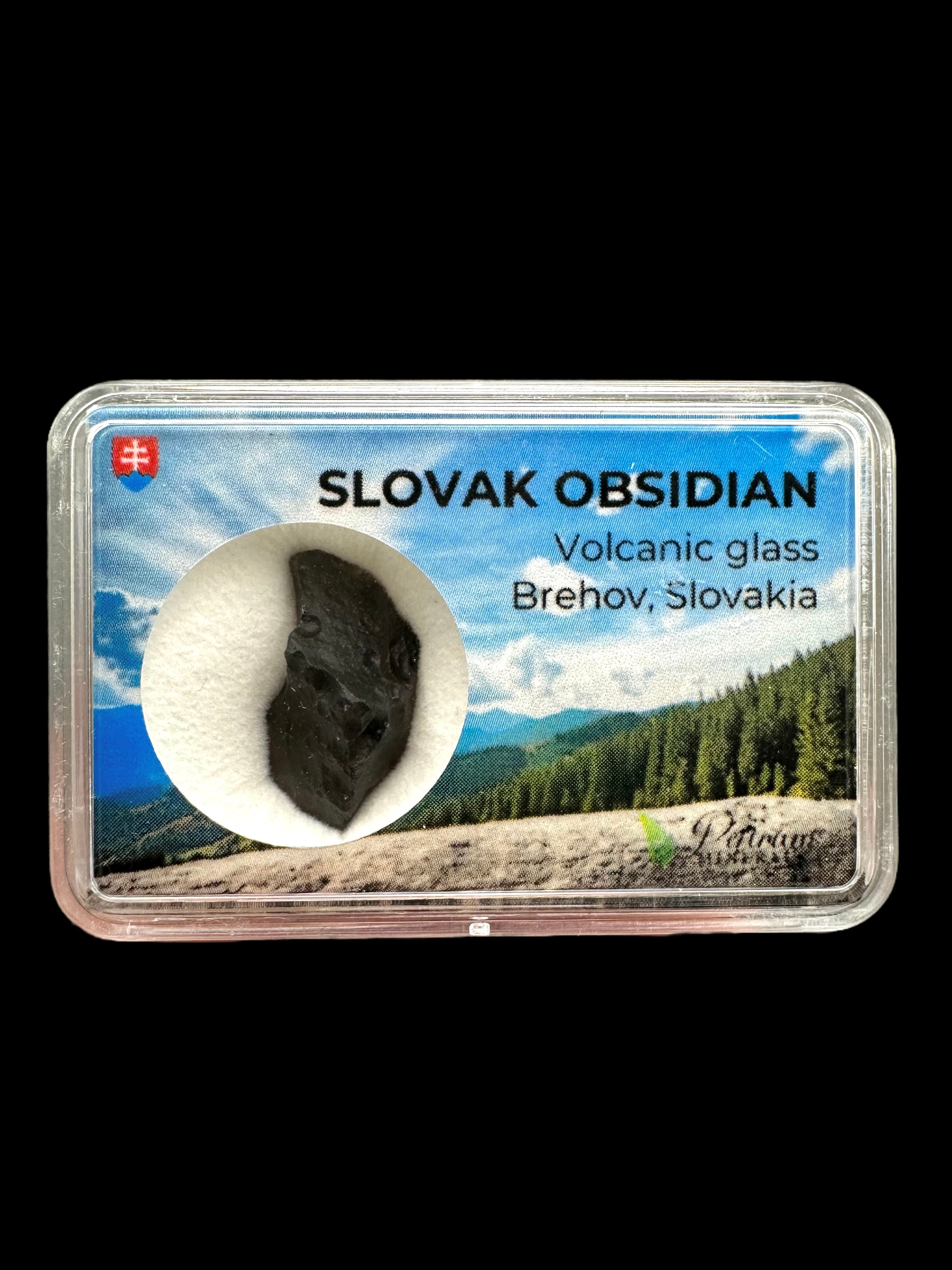 Obsidian in box – Brehov, Slovakia