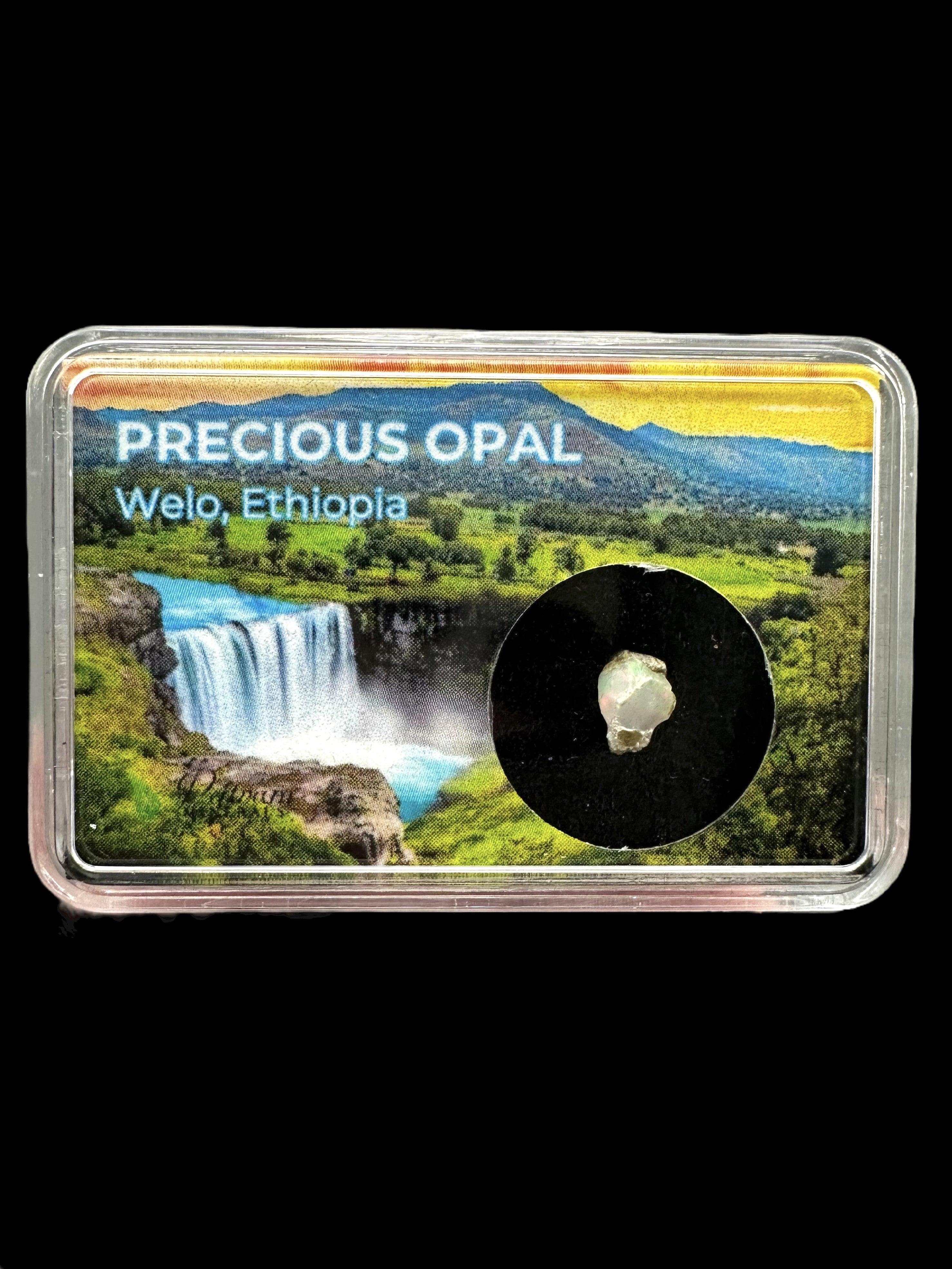 Precious opal in box – Welo, Ethiopia