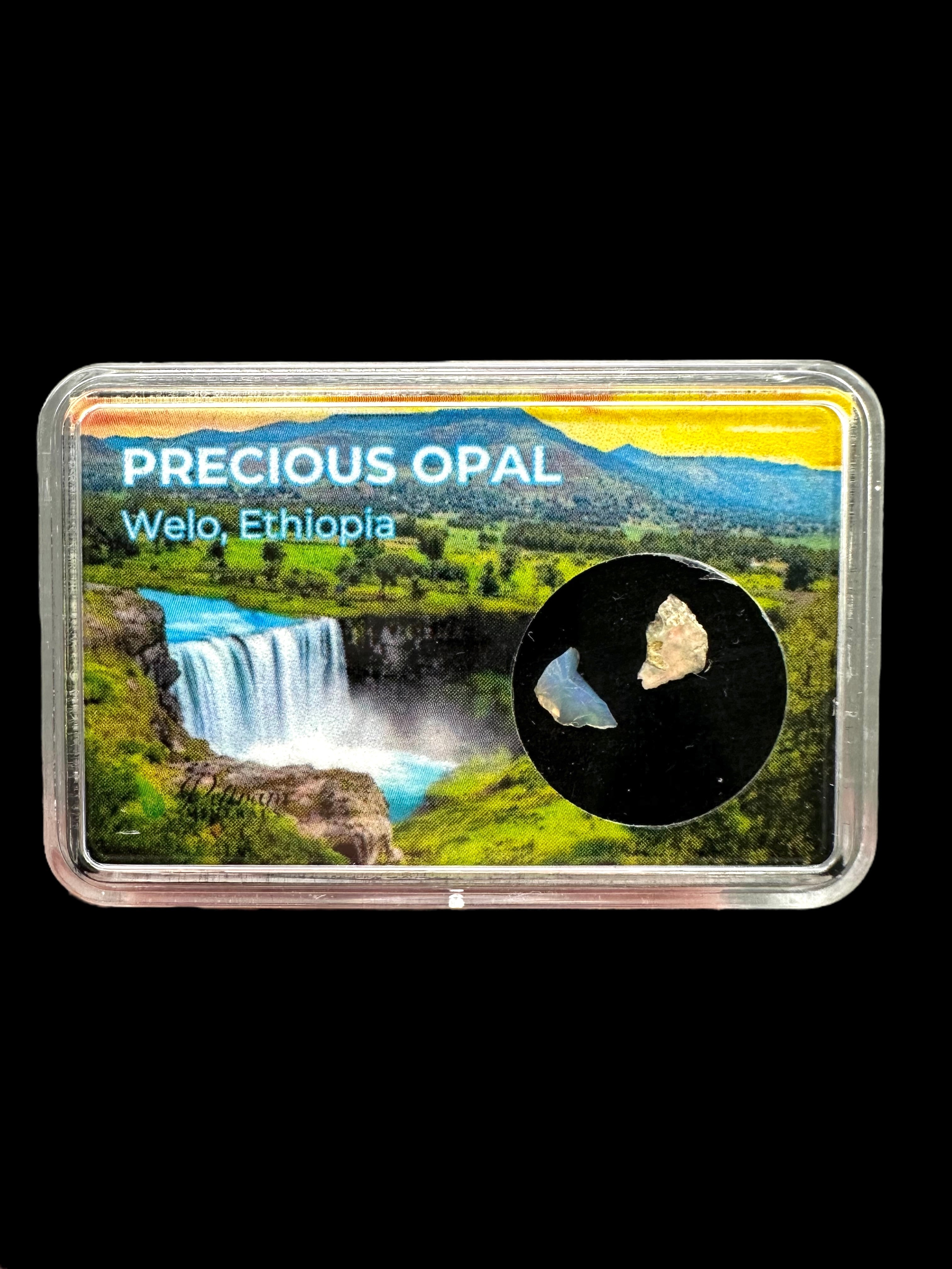 Precious opal in box – Welo, Ethiopia