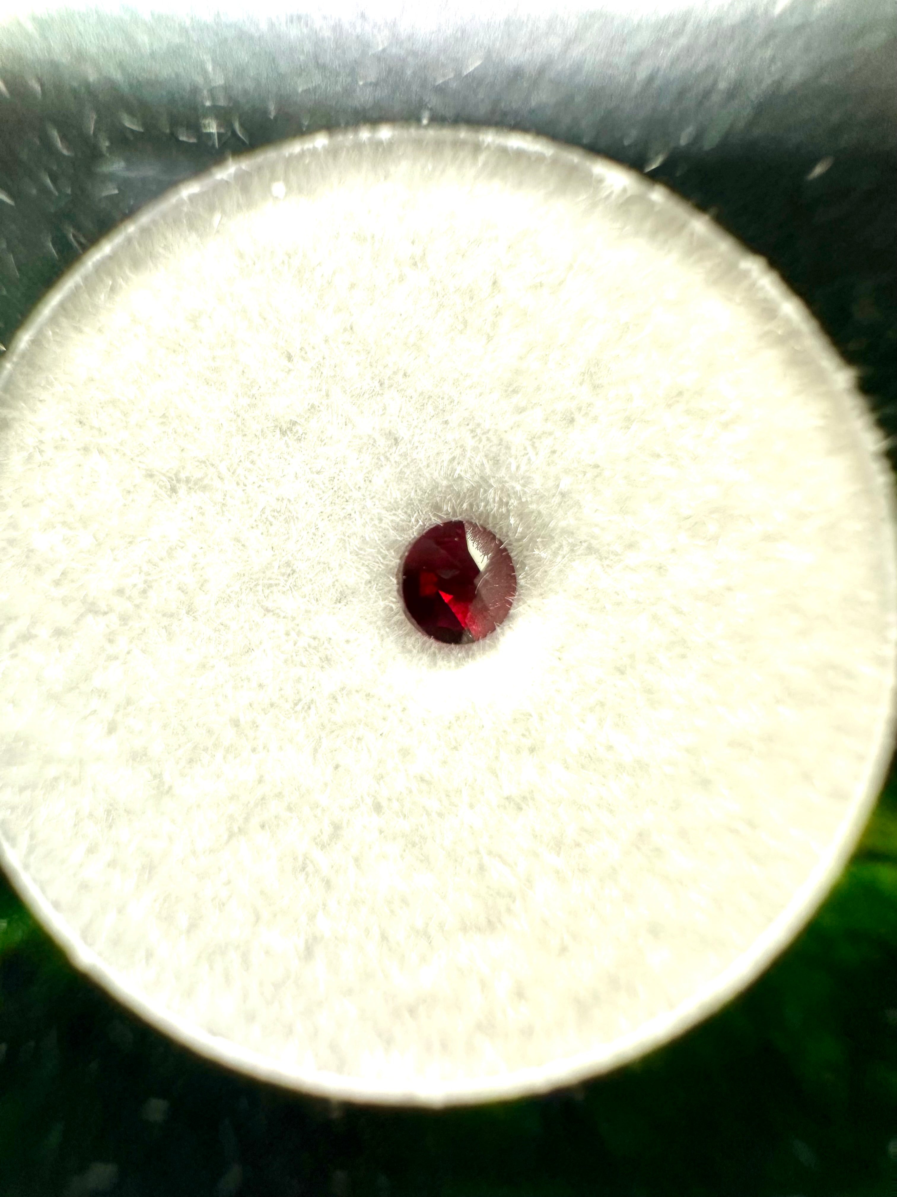 Faceted czech garnet in box – Ceske Stredohori, CZ - BG012