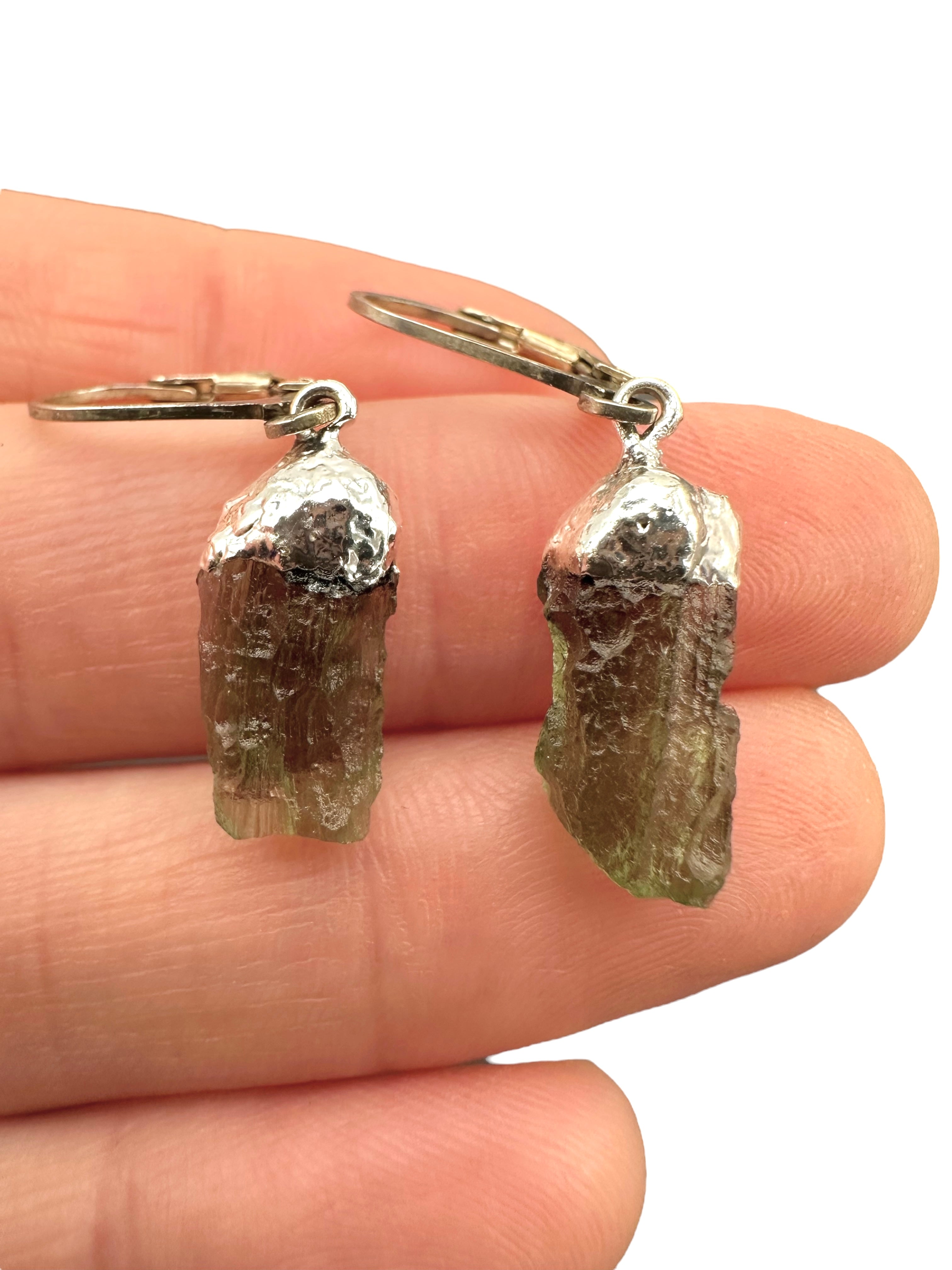 Moldavite earrings - N2/V010