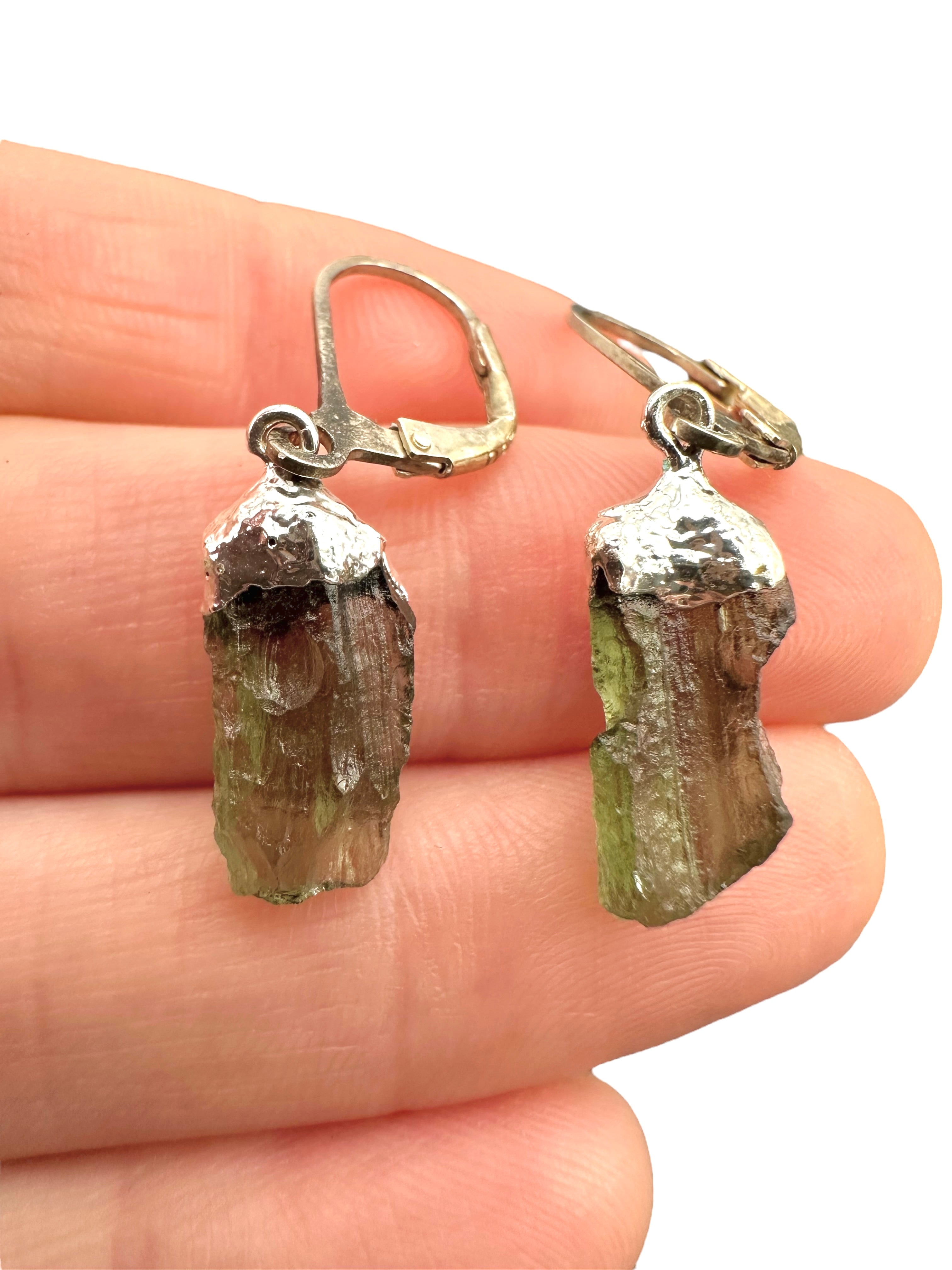 Moldavite earrings - N2/V010