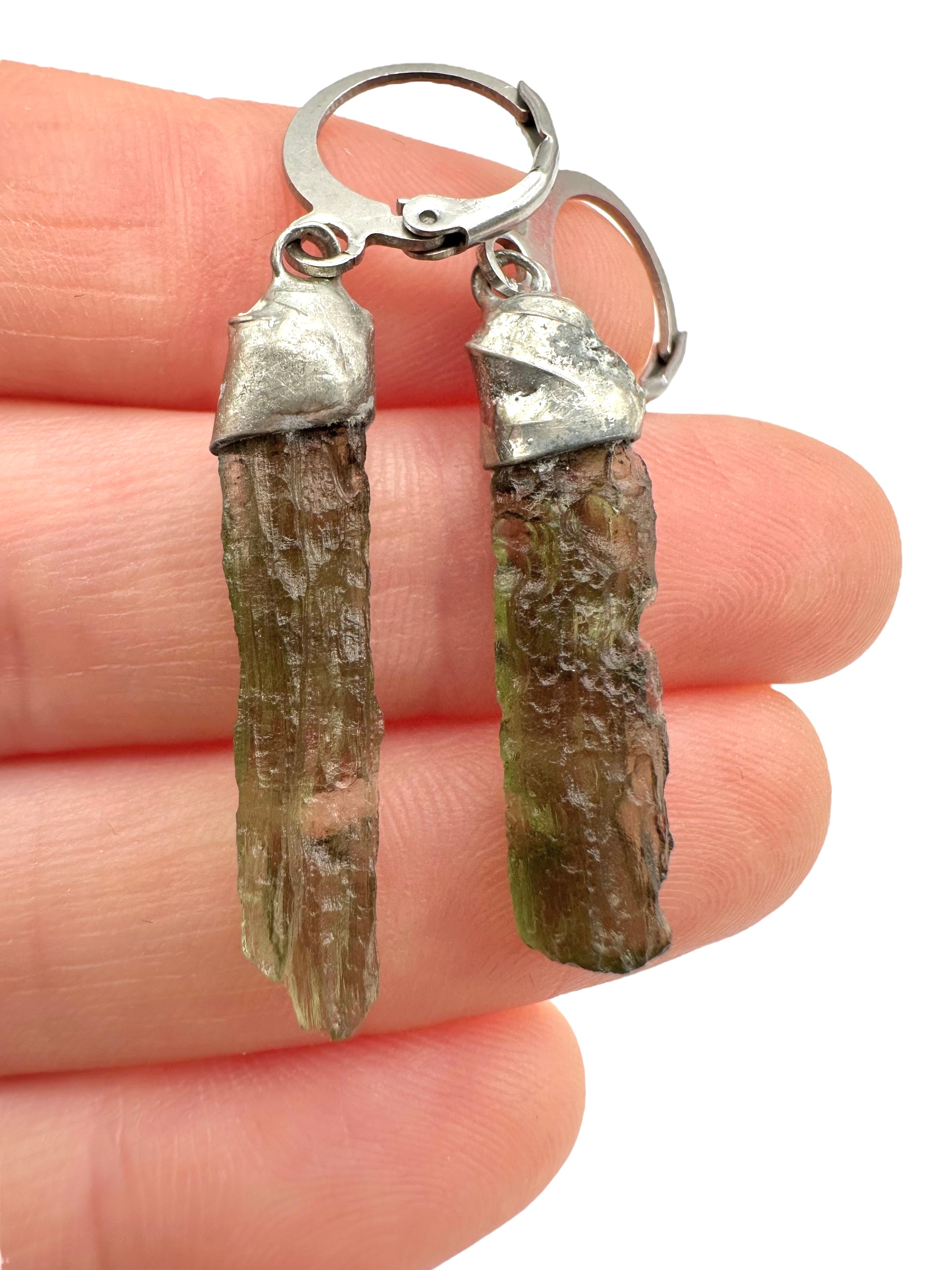 Moldavite earrings - N2/V012