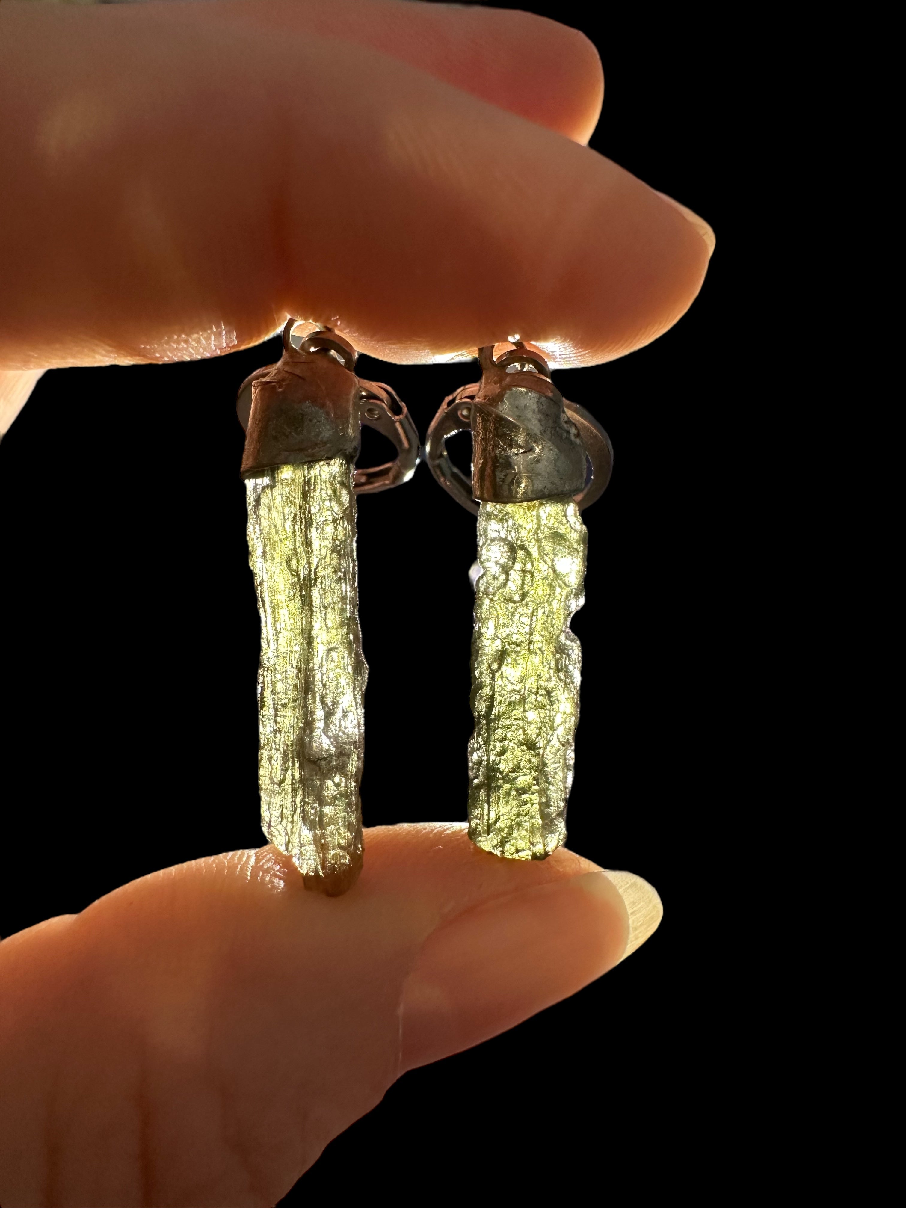 Moldavite earrings - N2/V012
