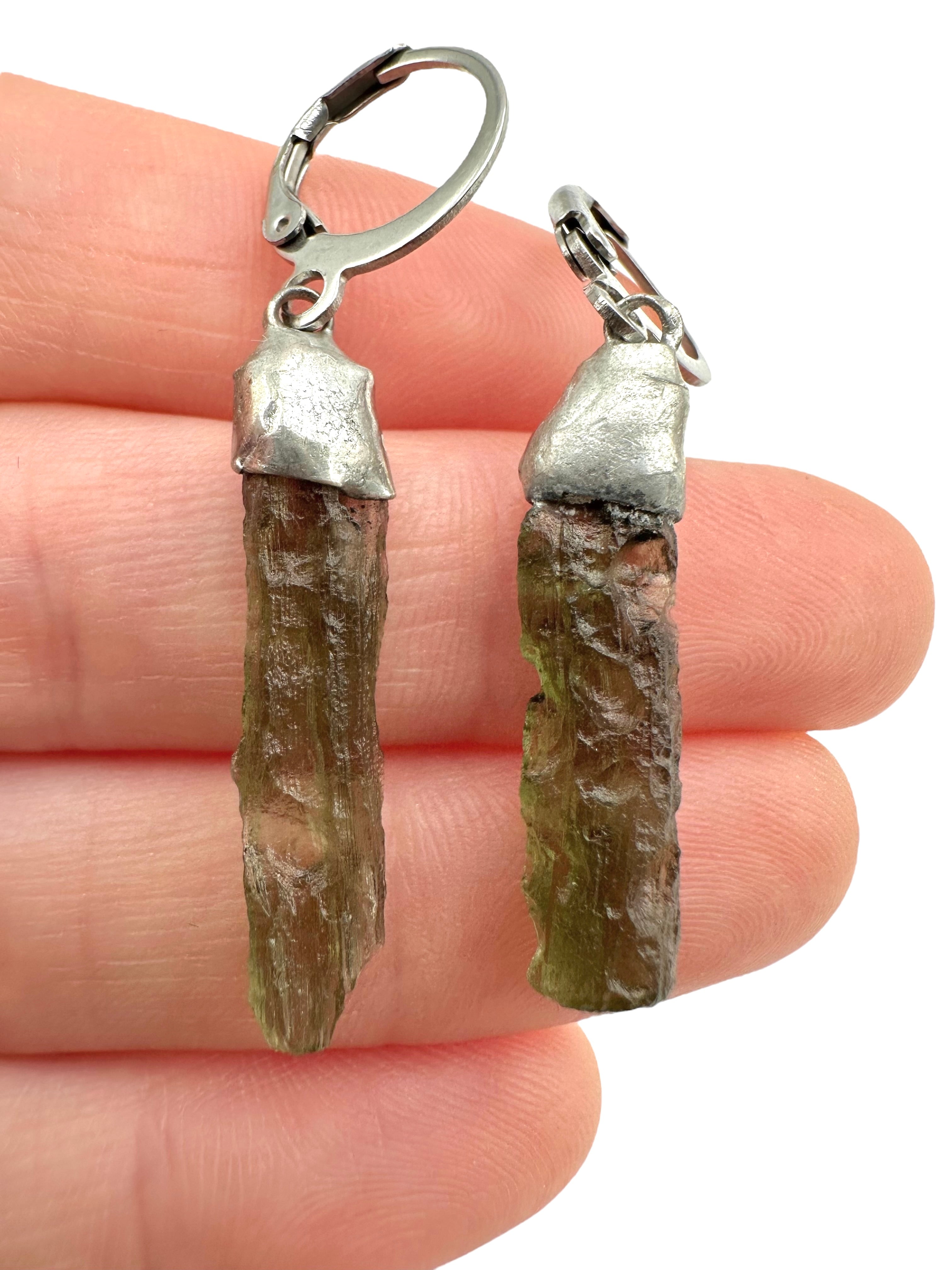 Moldavite earrings