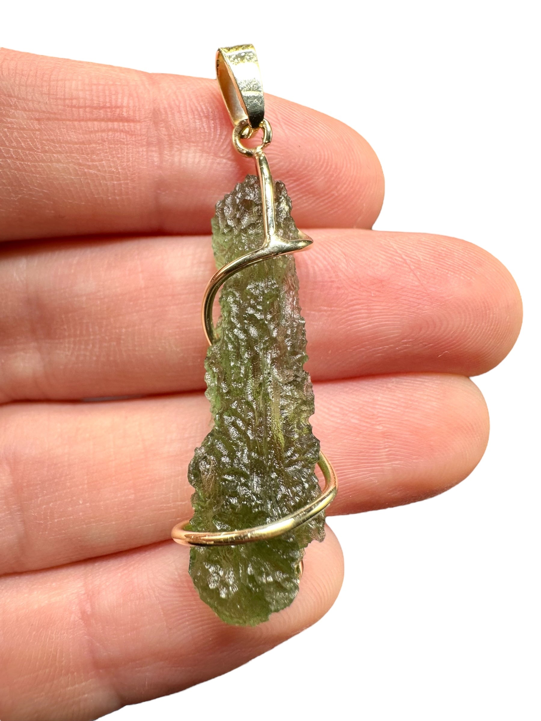 Gold moldavite pendant 3,9g - ZP/V007