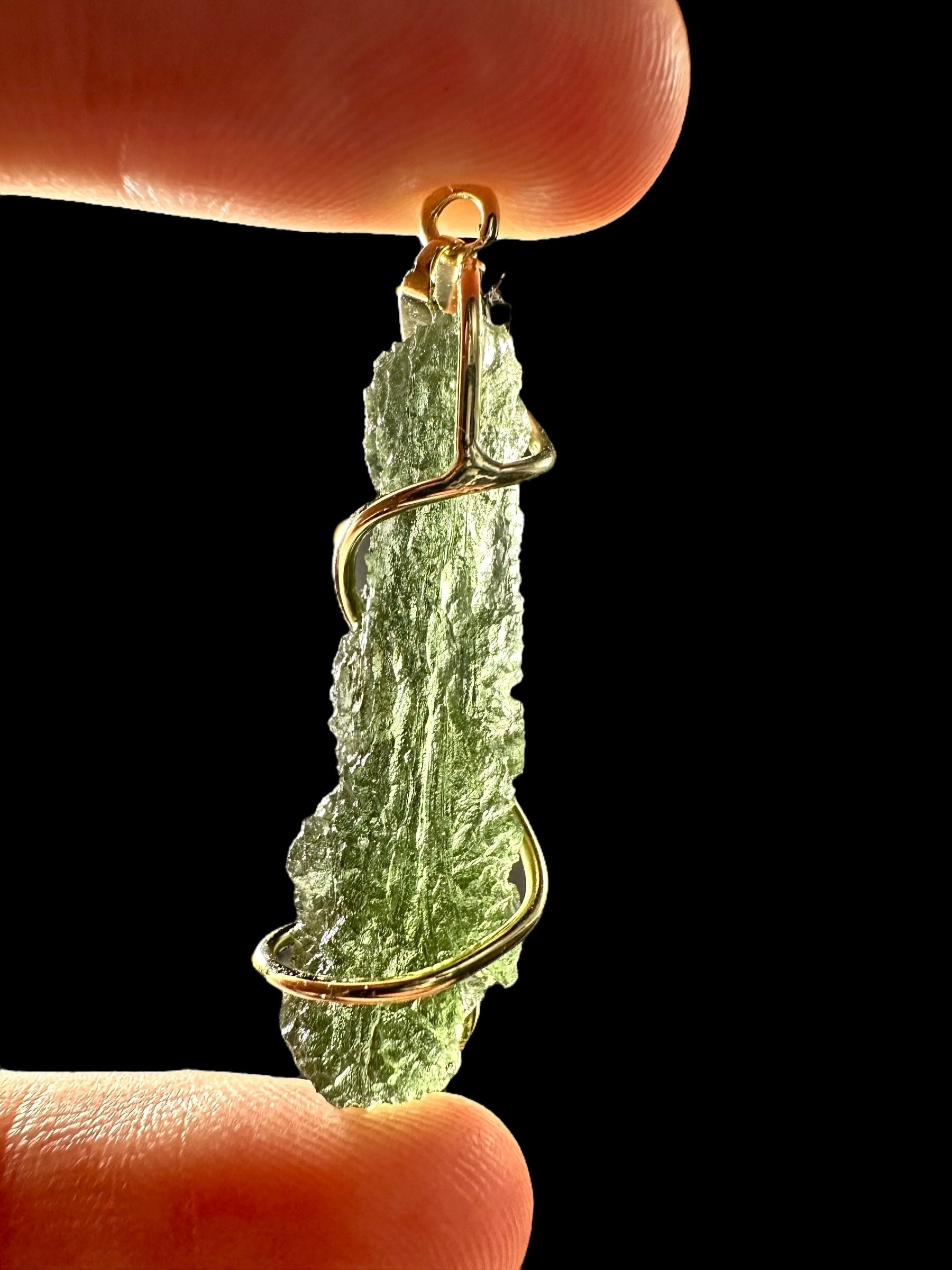 Gold moldavite pendant 3,9g - ZP/V007