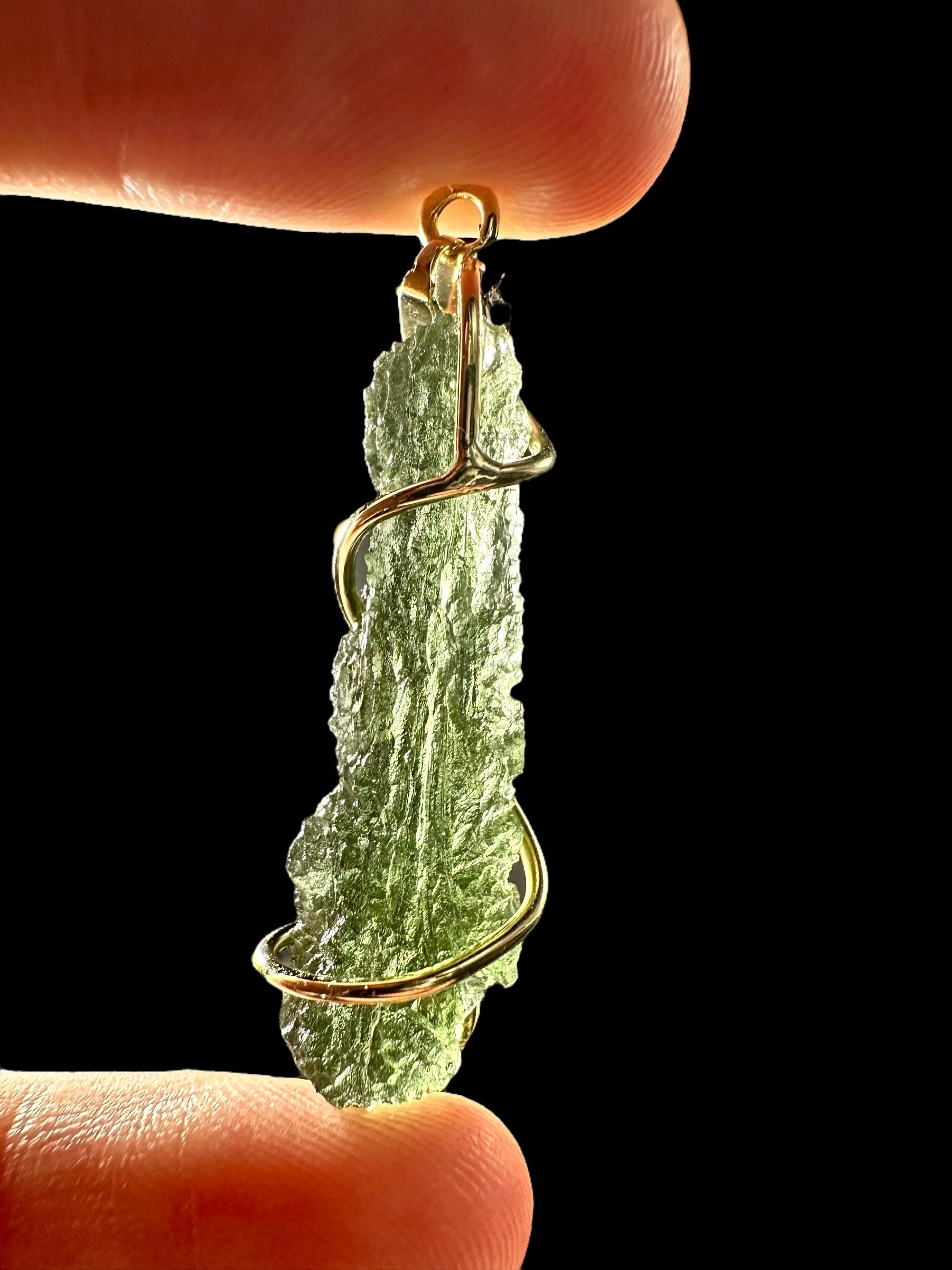 Gold moldavite pendant 3,9g - ZP/V007