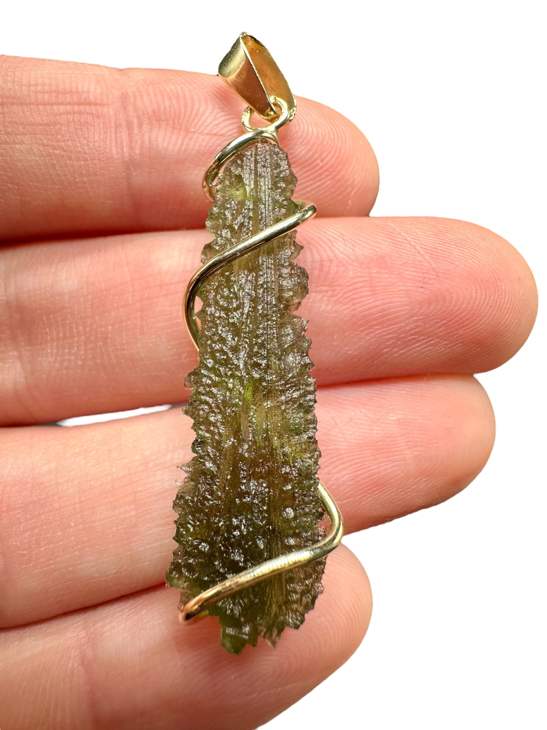 Gold moldavite pendant 3,4g - ZP/V008