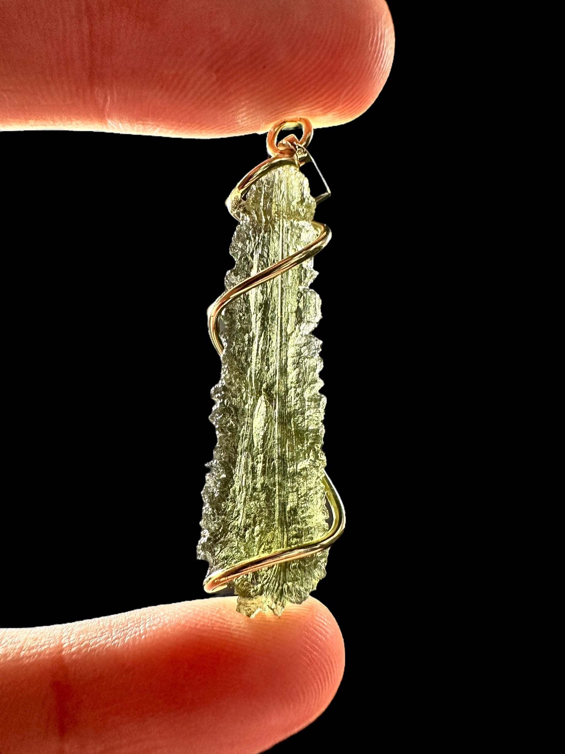 Gold moldavite pendant 3,4g - ZP/V008
