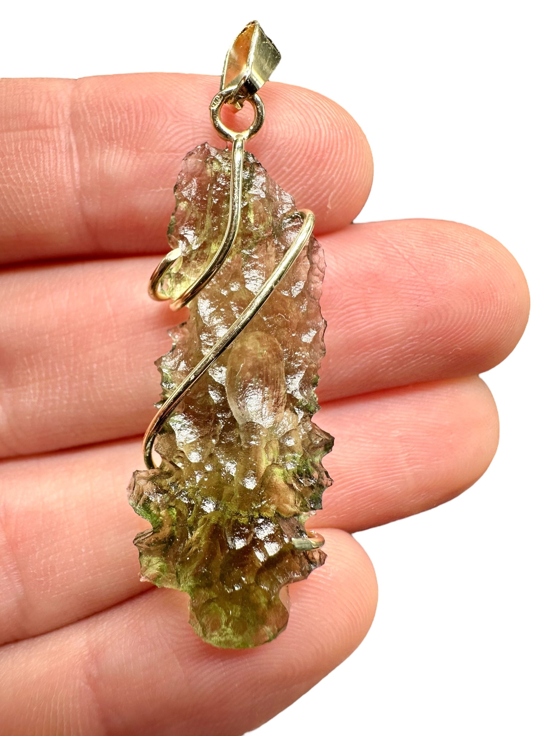 Gold moldavite pendant 3,2g - ZP/V009