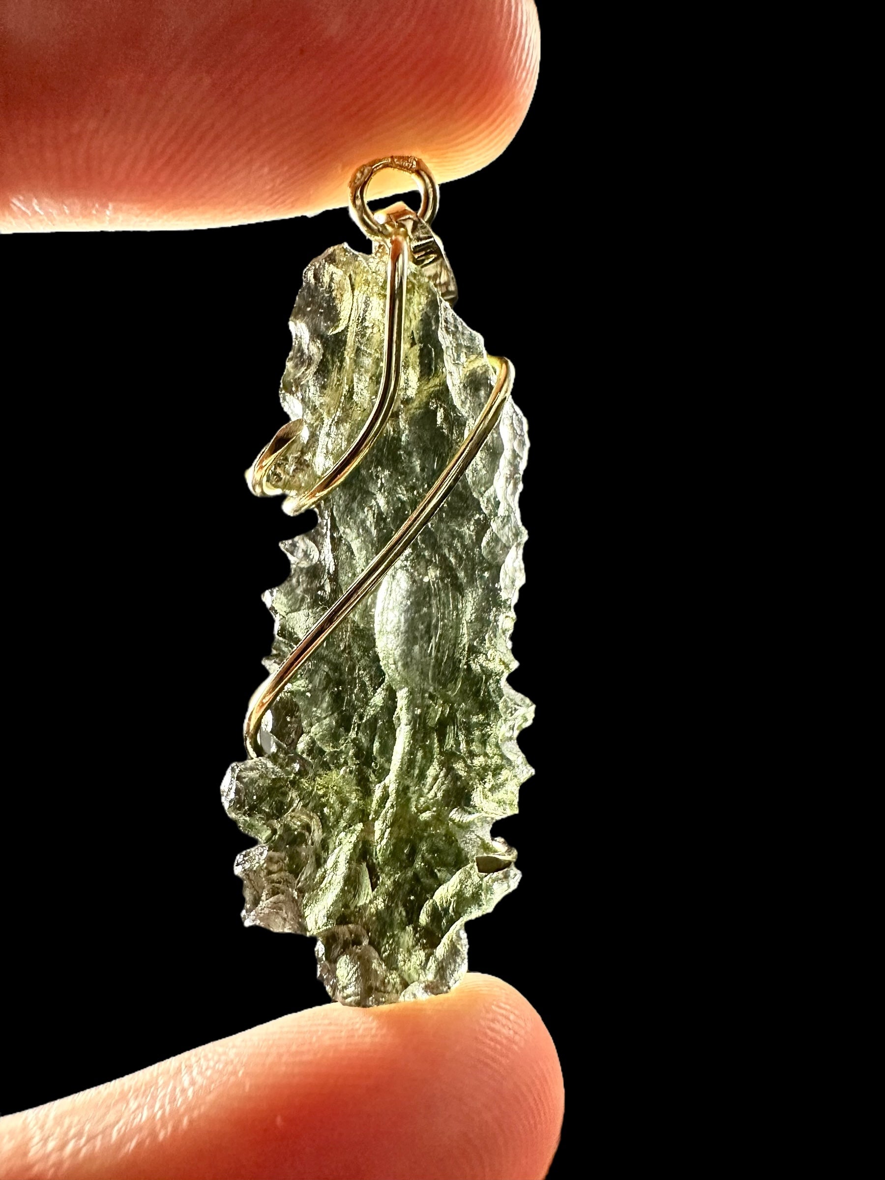 Gold moldavite pendant 3,2g - ZP/V009