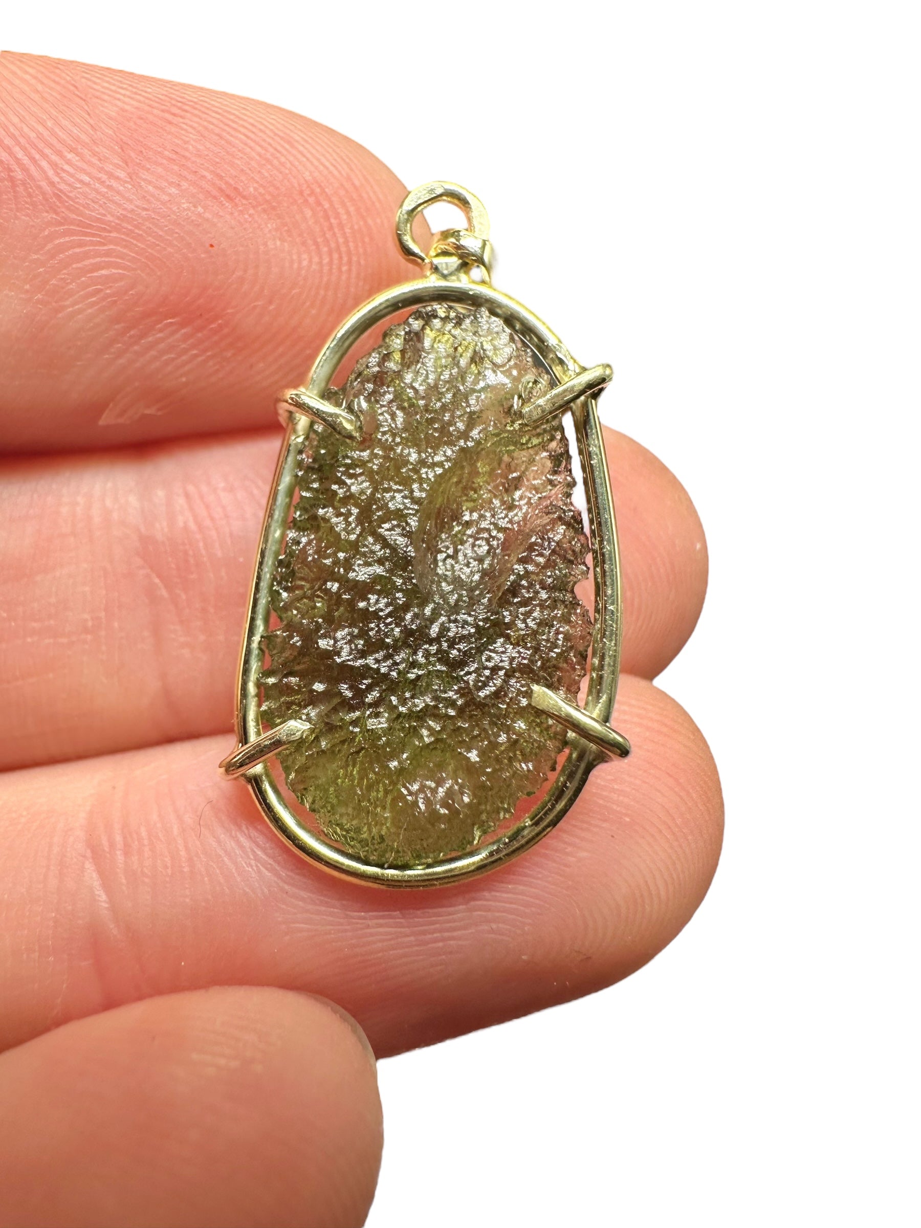 Gold moldavite pendant 2,4g - ZP/V012