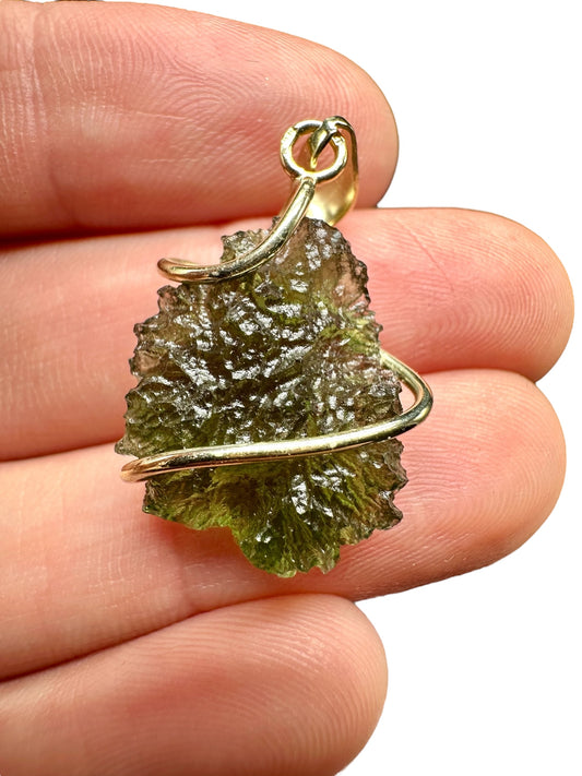 Pendente in Oro con Moldavite – ZP/V014