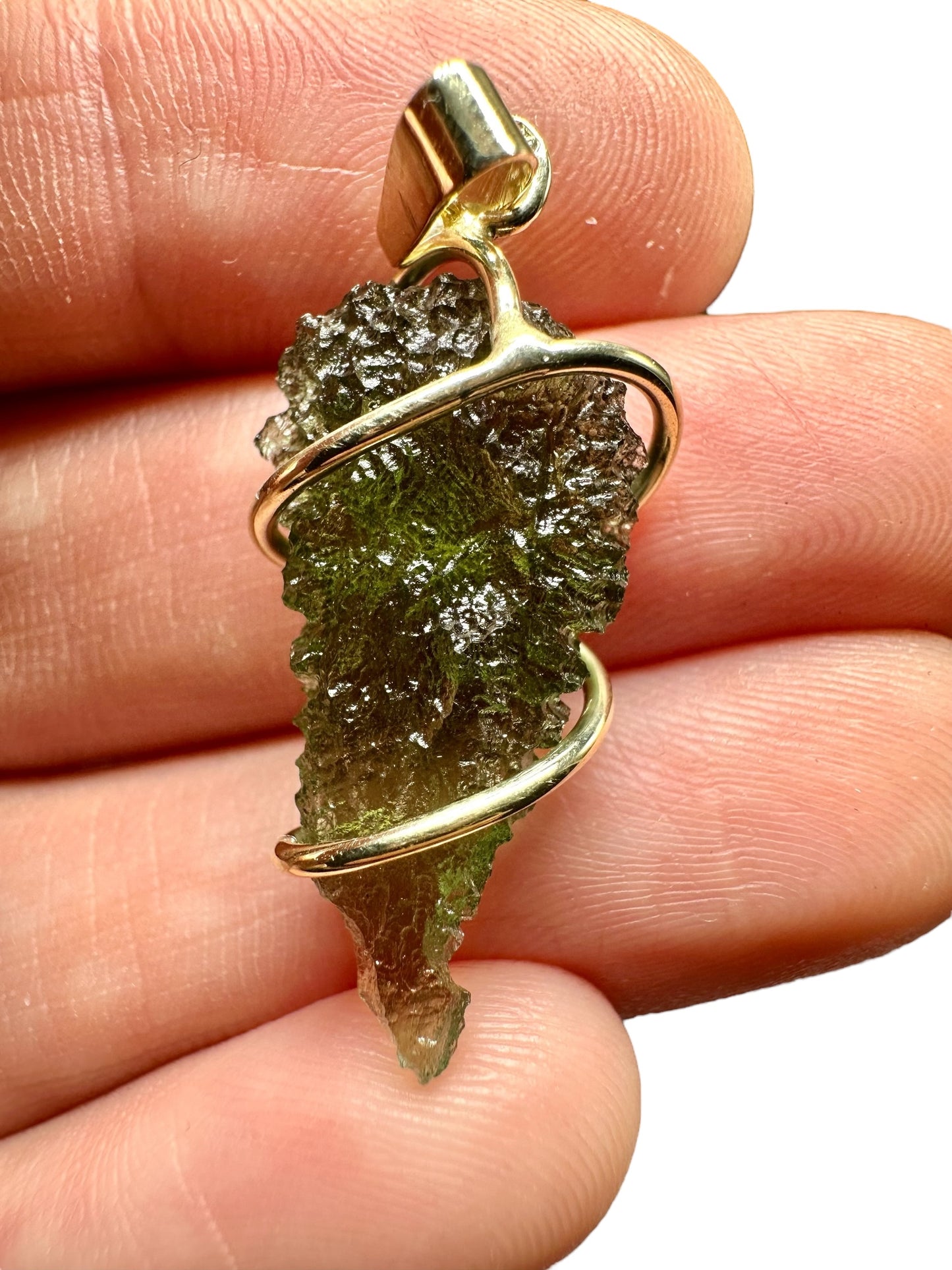 Pendente in Oro con Moldavite – ZP/V015