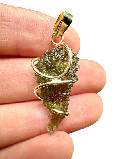 Pendente in Oro con Moldavite – ZP/V015