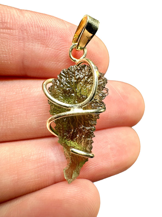 Pendente in Oro con Moldavite – ZP/V015