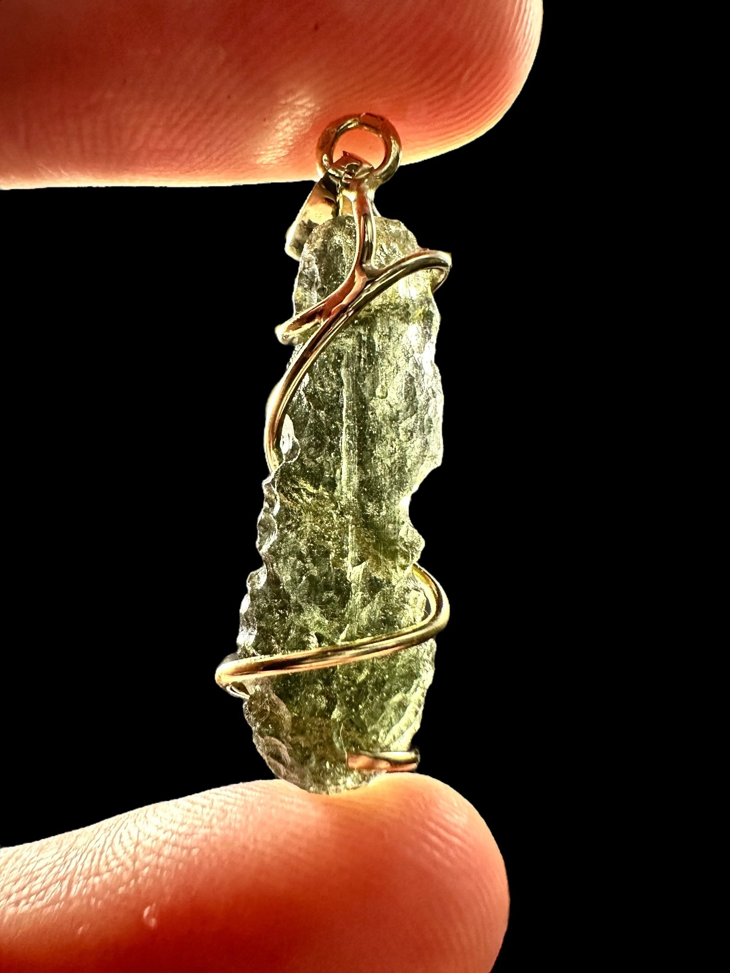Pendente in Oro con Moldavite – ZP/V016
